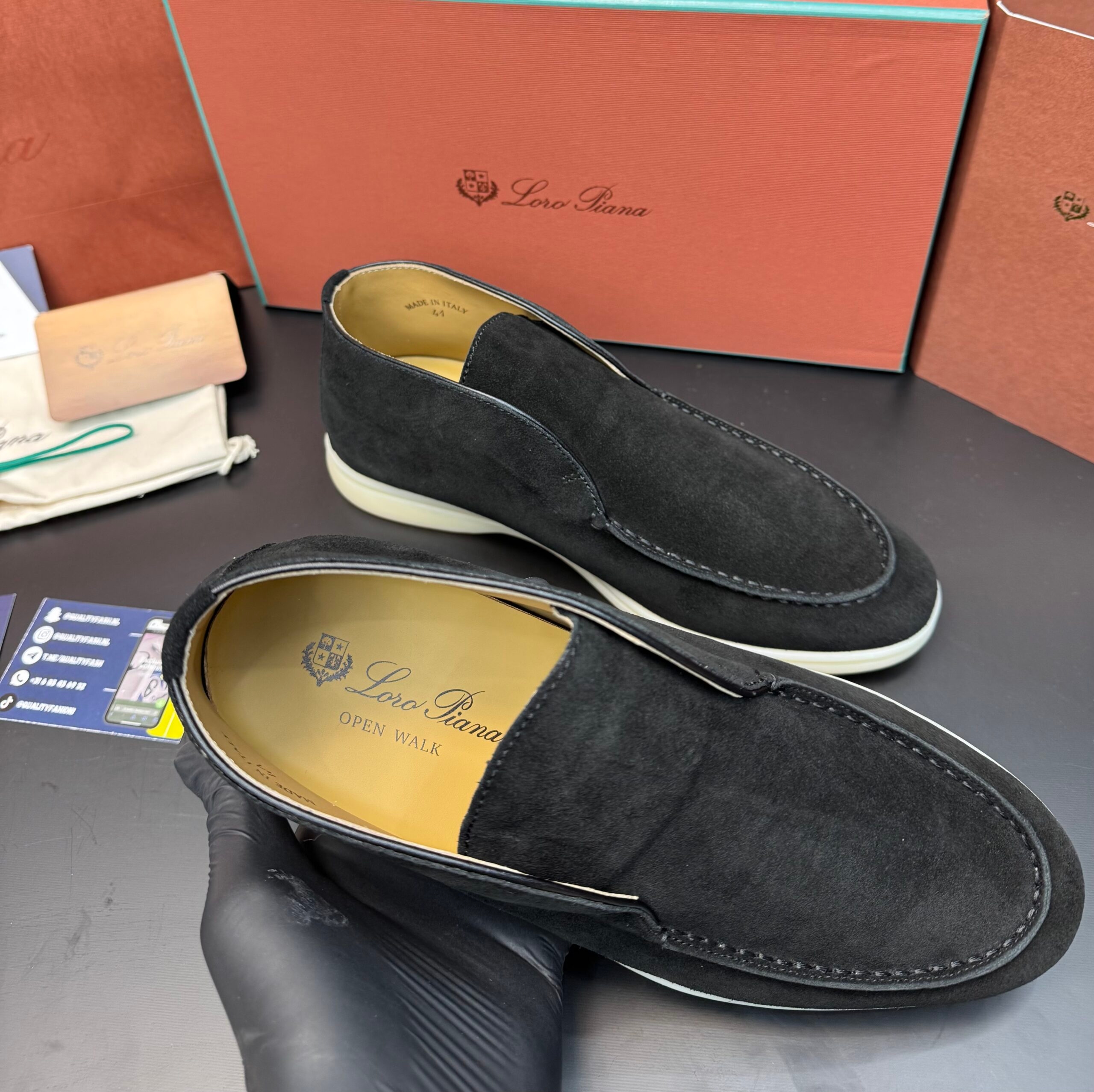 Loro Piana Open Walk Loafer Black - Image 2