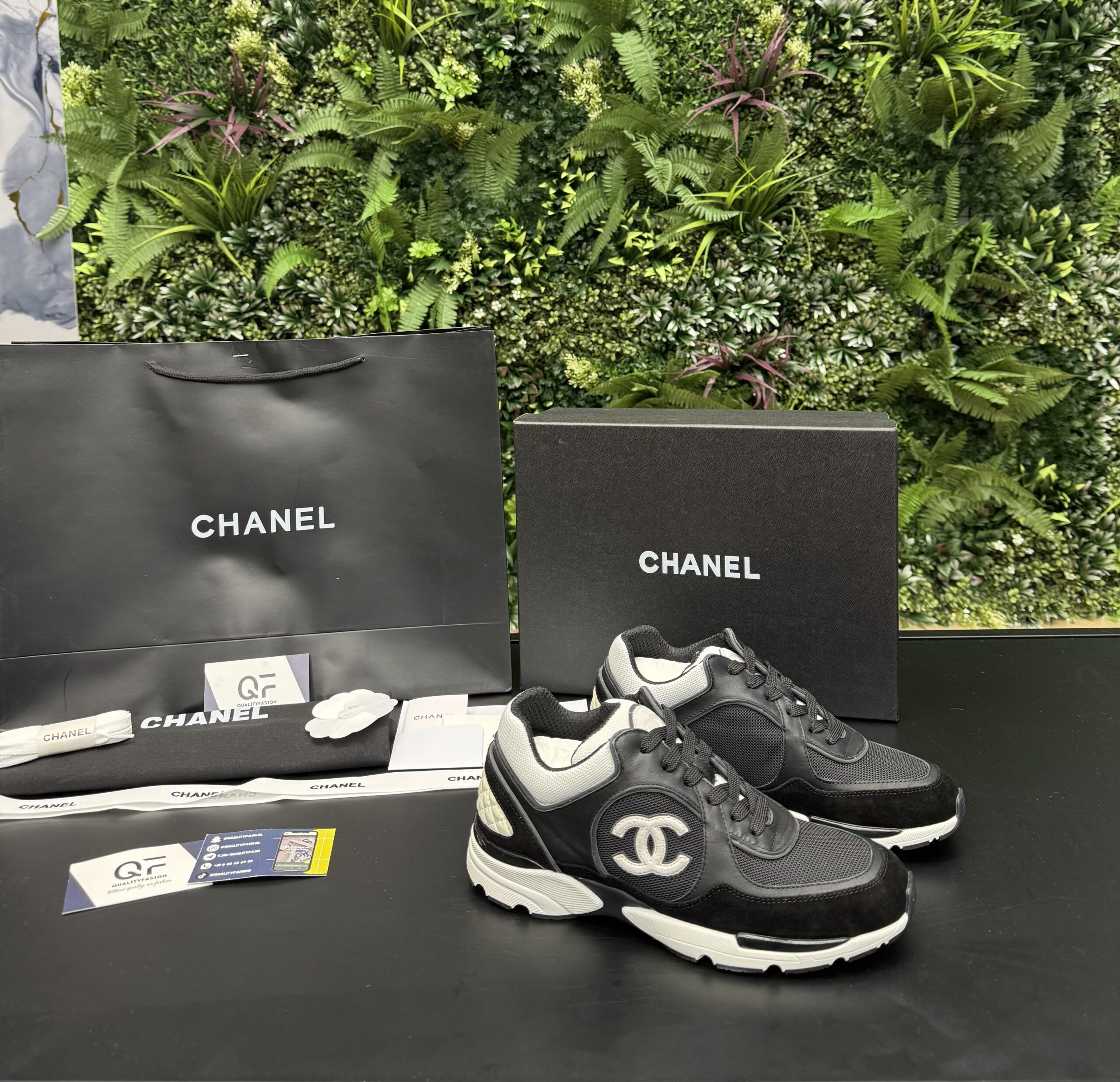 Chanel Low Top Trainer Black/White - Image 1