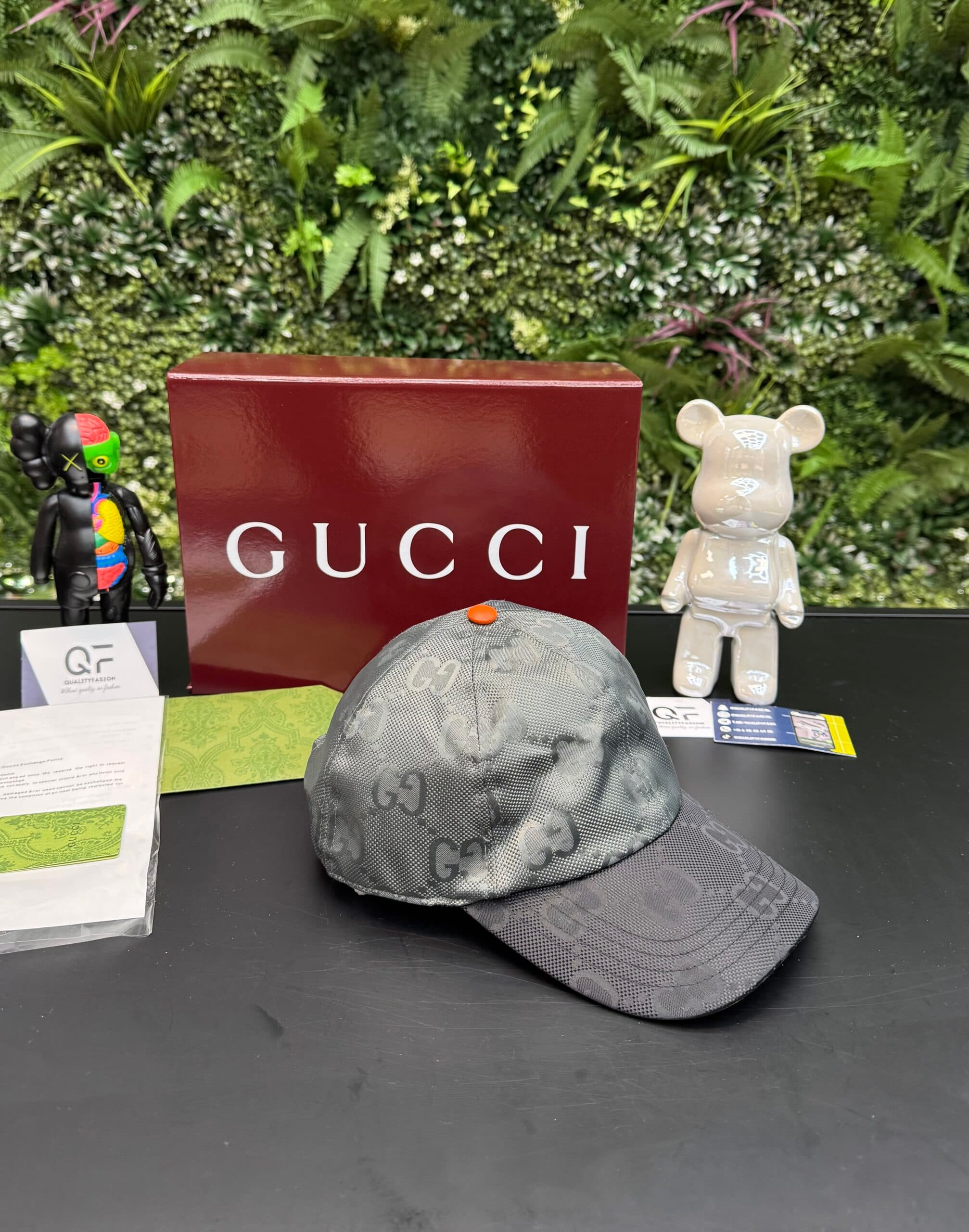 Gucci GG Baseball Cap Grey Orange