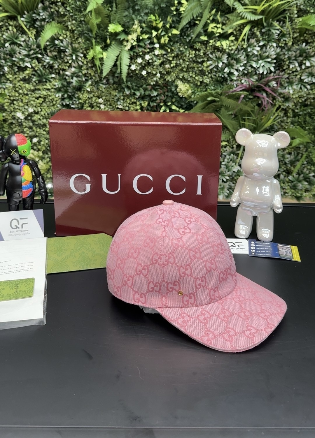 Gucci GG Canvas Baseball Cap Pink - Image 1