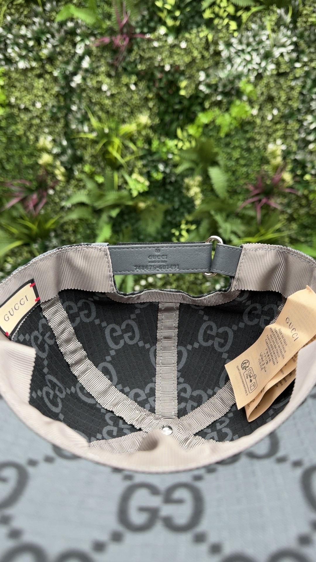 Gucci GG Ripstop Baseball Cap Grey - Image 2