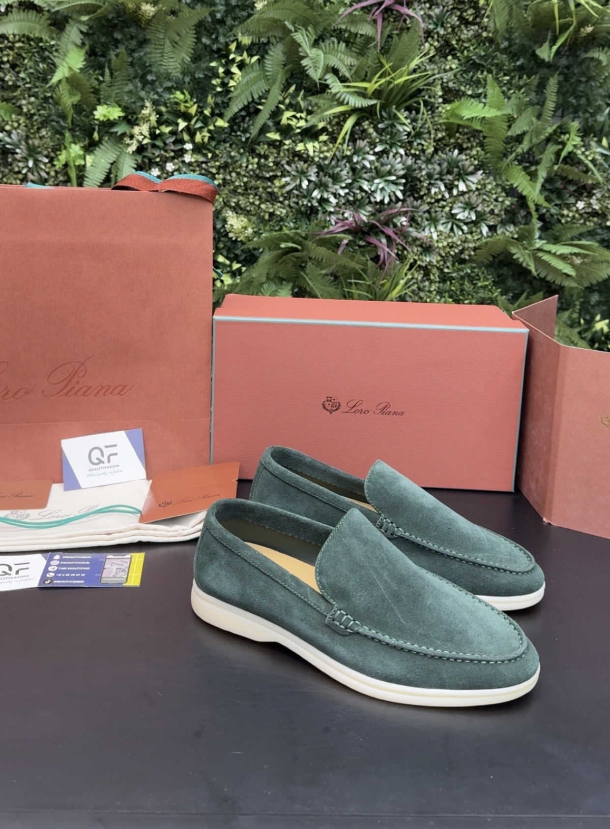Loro Piana Summer Walk Loafer Green - Image 1