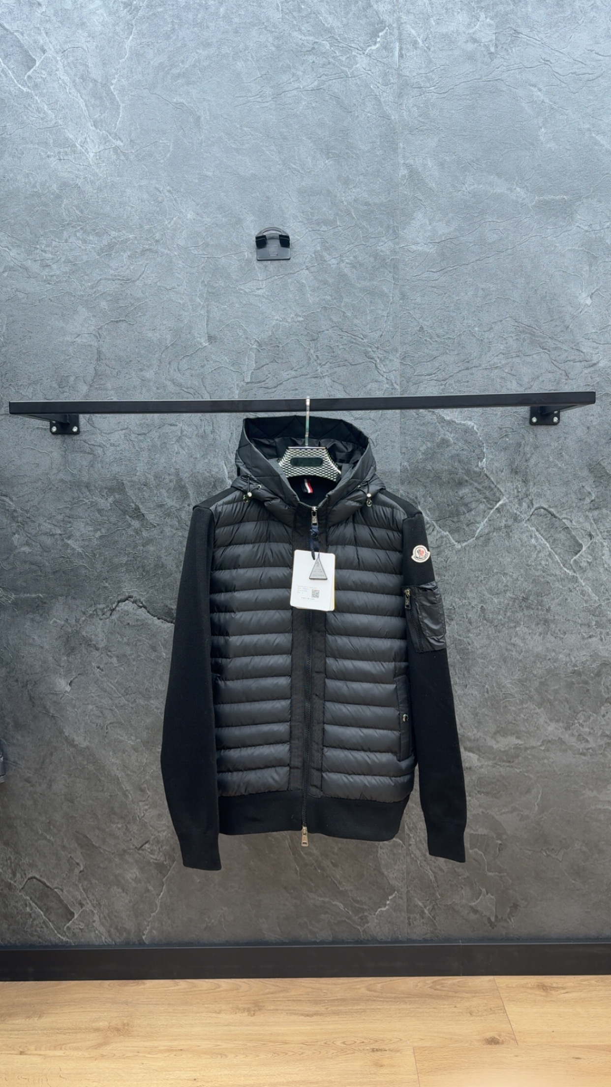 Moncler Padded Zip-Up Cardigan Black - Image 2