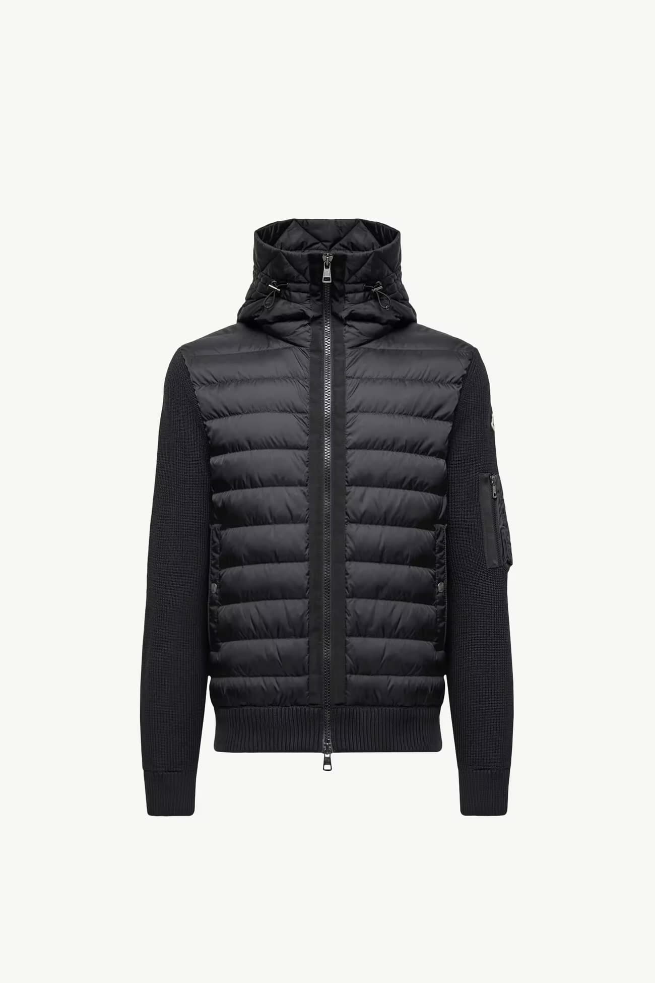 Moncler Padded Zip-Up Cardigan Black