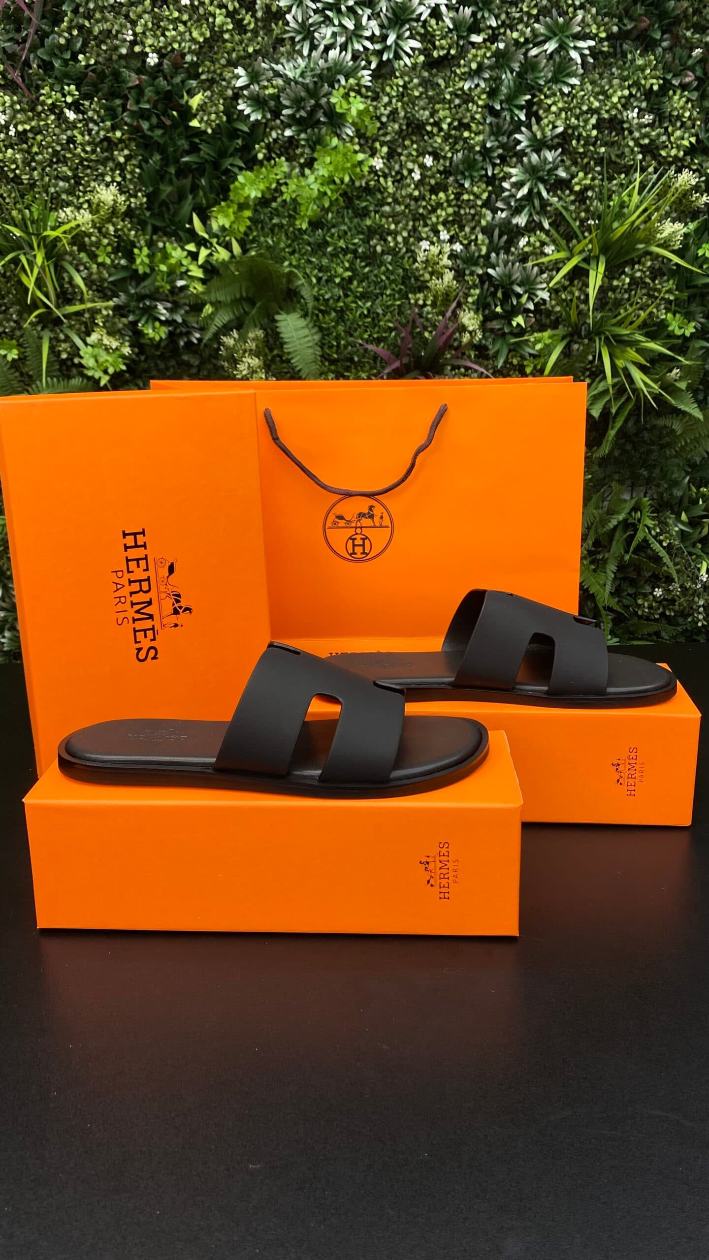 Hermes Izmir Sandals Black