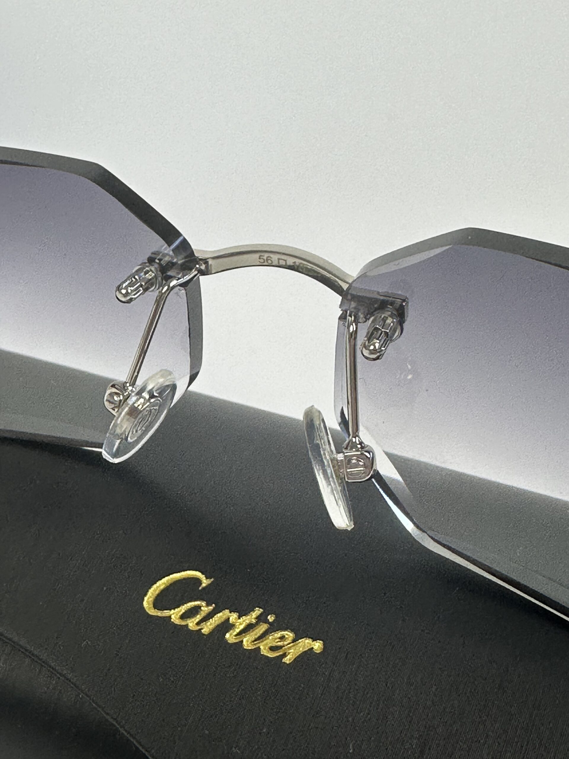 Cartier Panthere DC Glasses Silver Frame Black - Image 3