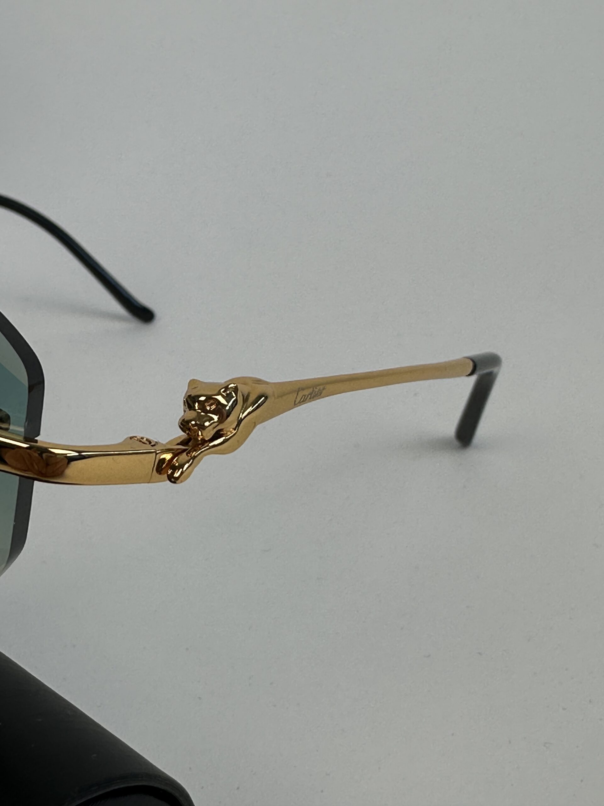 Cartier Panthere DC Glasses Silver Frame Green - Image 2