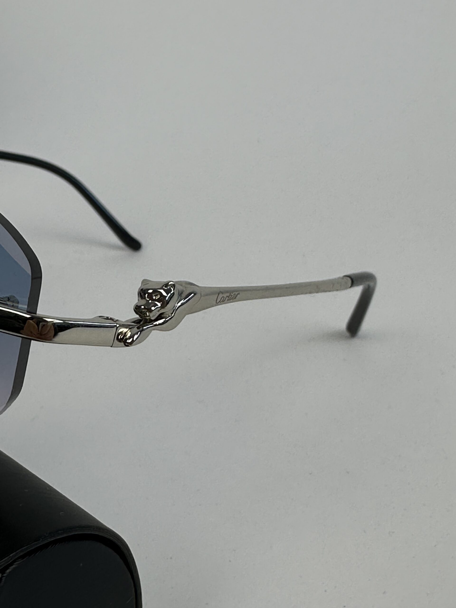Cartier Panthere DC Glasses Silver Frame Purple - Image 2