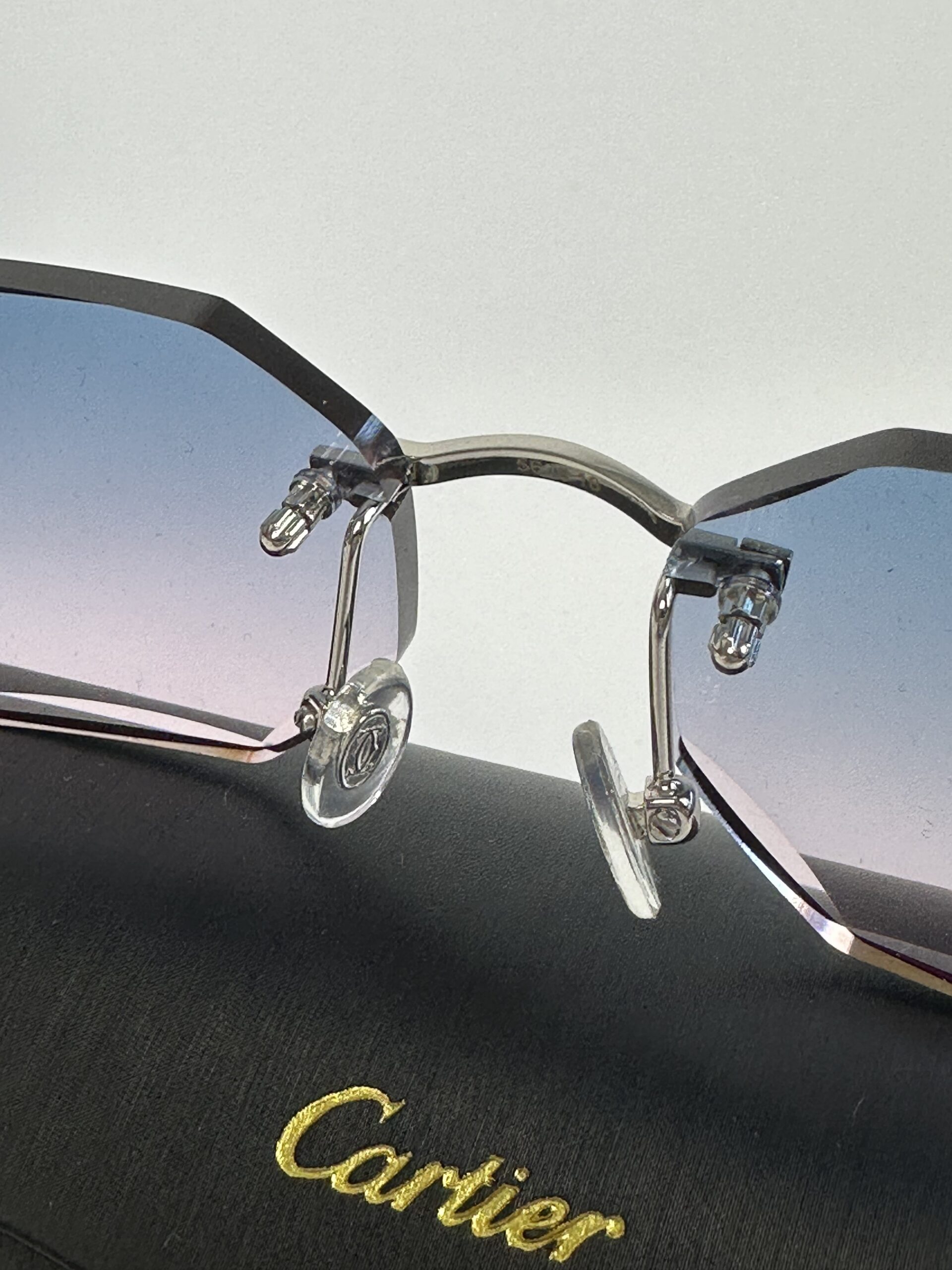 Cartier Panthere DC Glasses Silver Frame Purple - Image 3