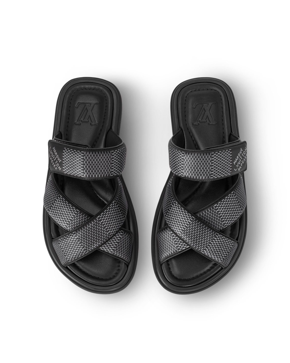 Louis Vuitton Damier Graphite cross-strap sandals - Image 3
