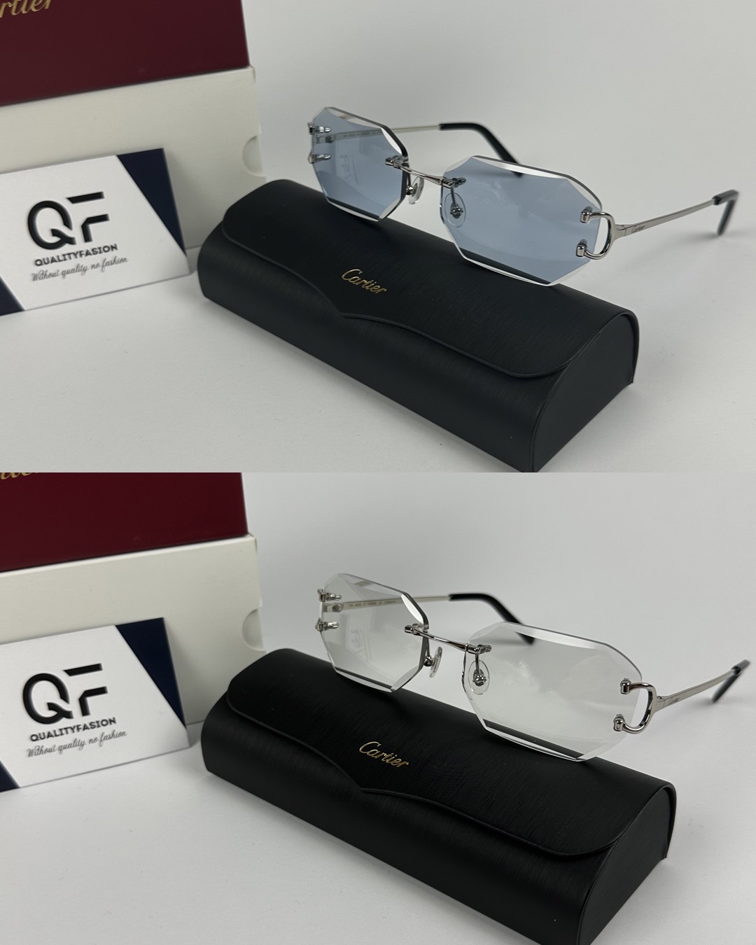 Cartier Piccadilly DC Silver Frame Blue ( Meekleurend glazen ) - Image 1