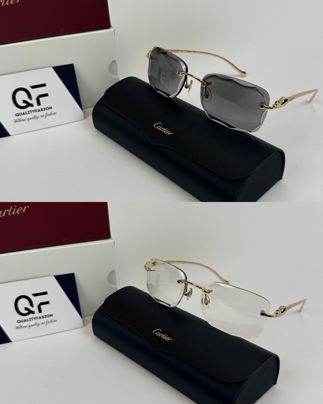 Cartier Panthere DC Gold Frame Black ( Meekleurend glazen ) - Image 1