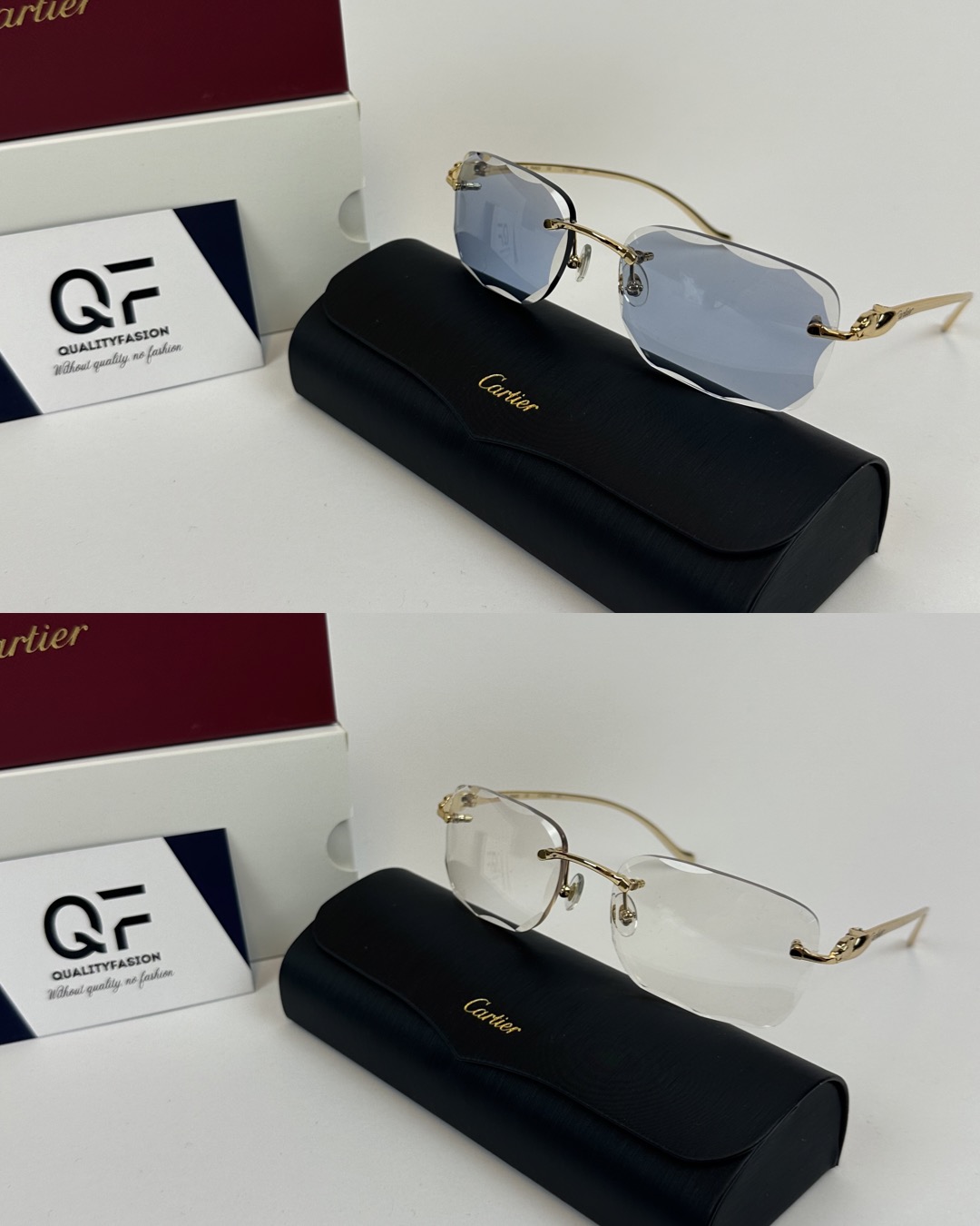 Cartier Panthere DC Gold Frame Blue ( Meekleurend glazen ) - Image 1