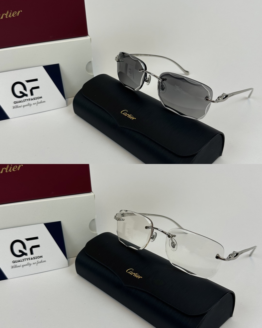 Cartier Panthere DC Silver Frame Black ( Meekleurend glazen ) - Image 1