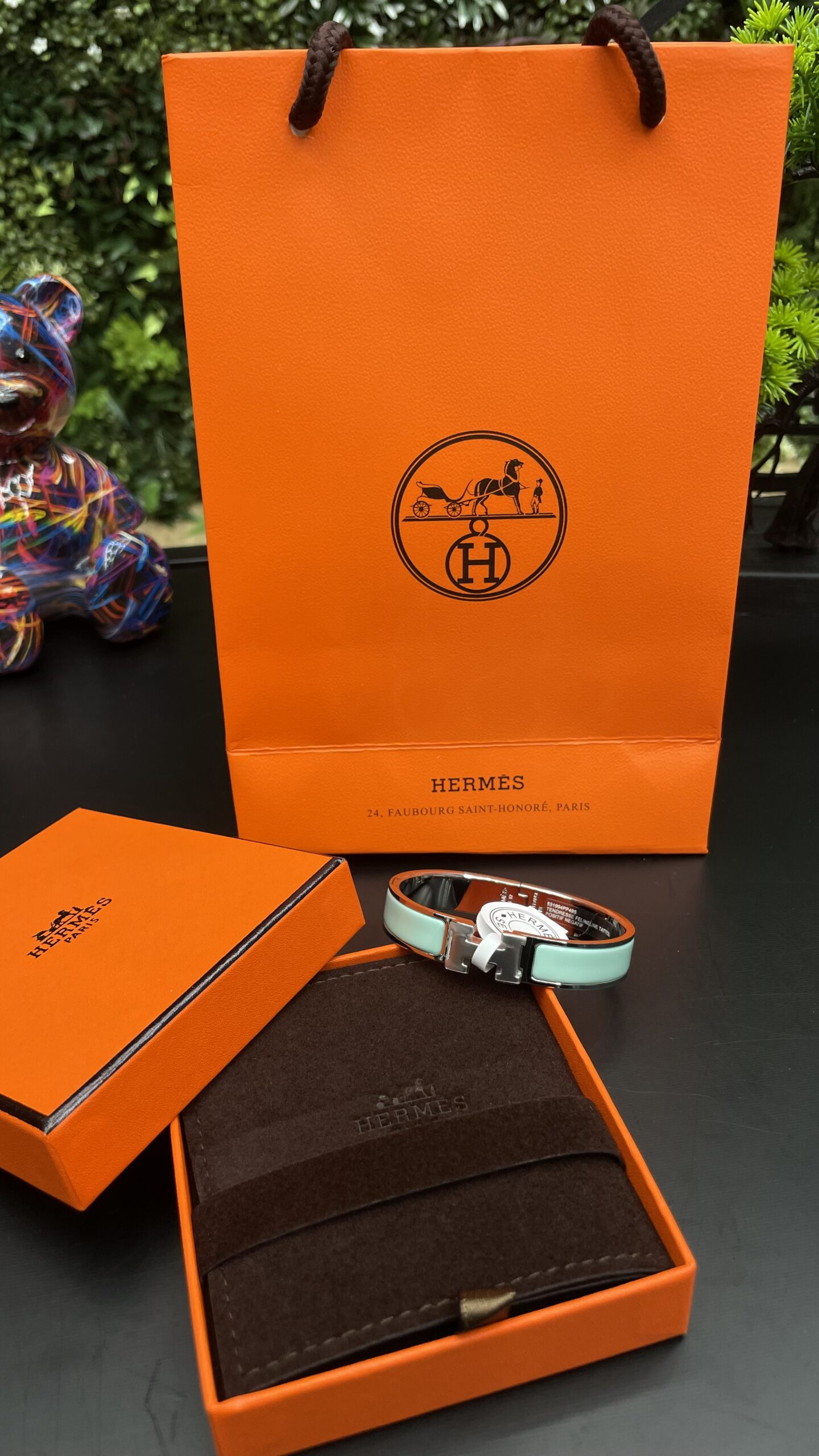 Hermes Clic H Bracelet Silver Ciel Blue - Image 1