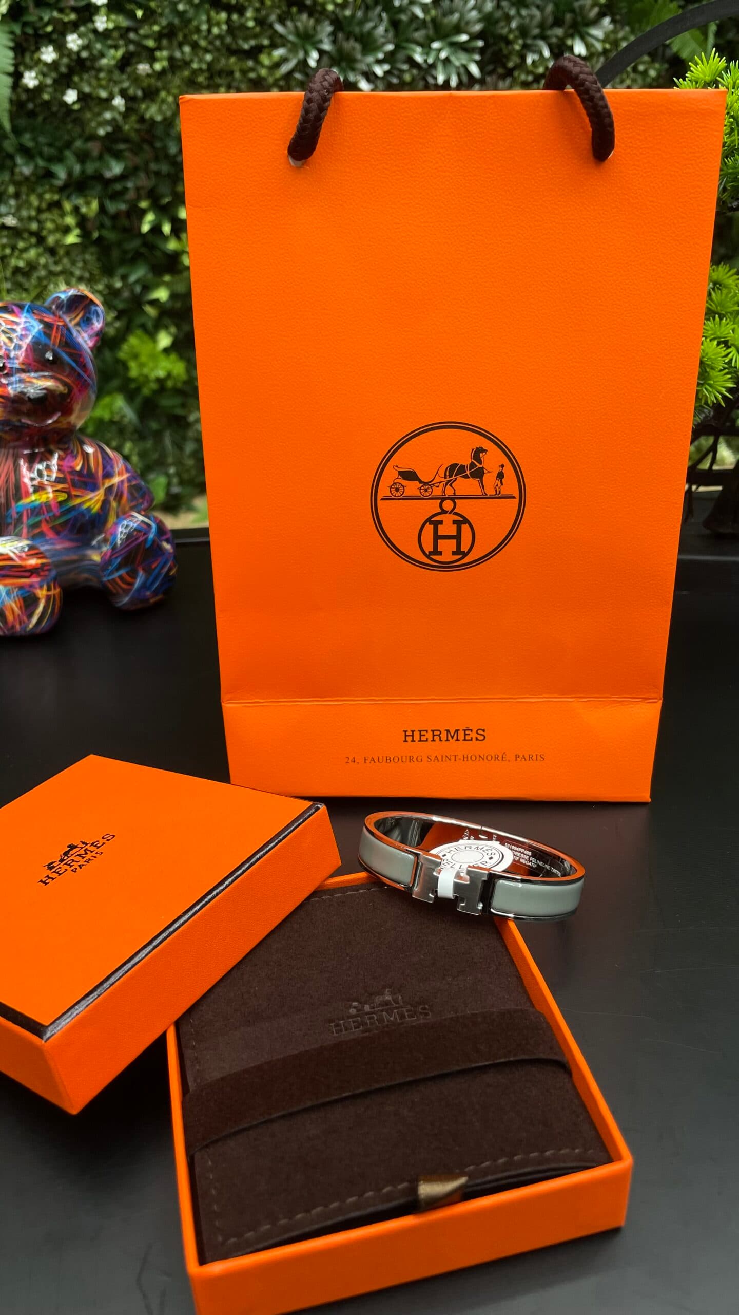 Hermes Clic H Bracelet Silver Grey