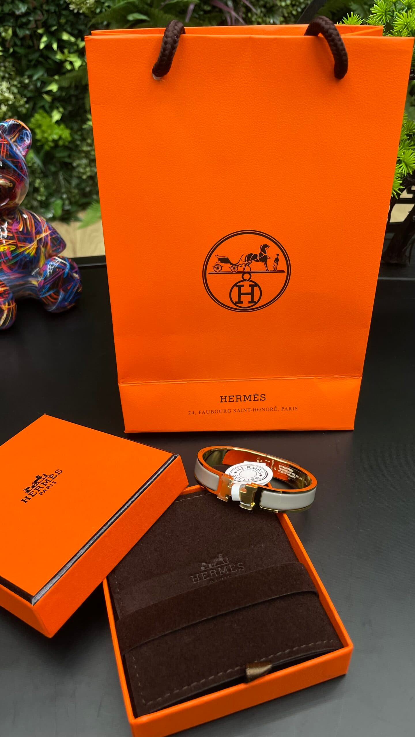 Hermes Clic H Bracelet Gold Crème