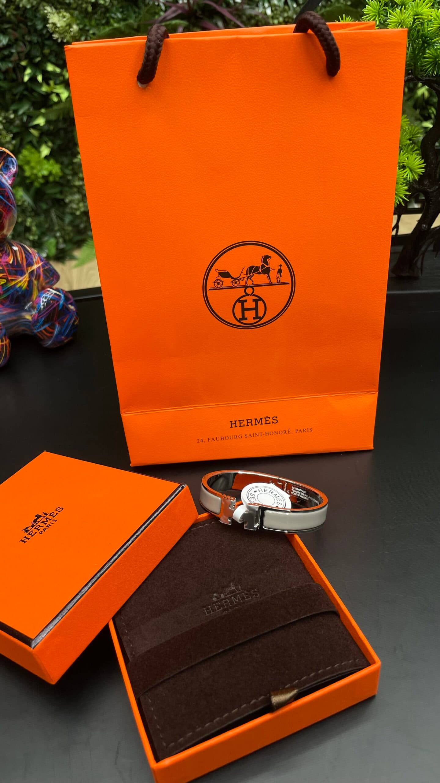 Hermes Clic H Bracelet Silver Crème