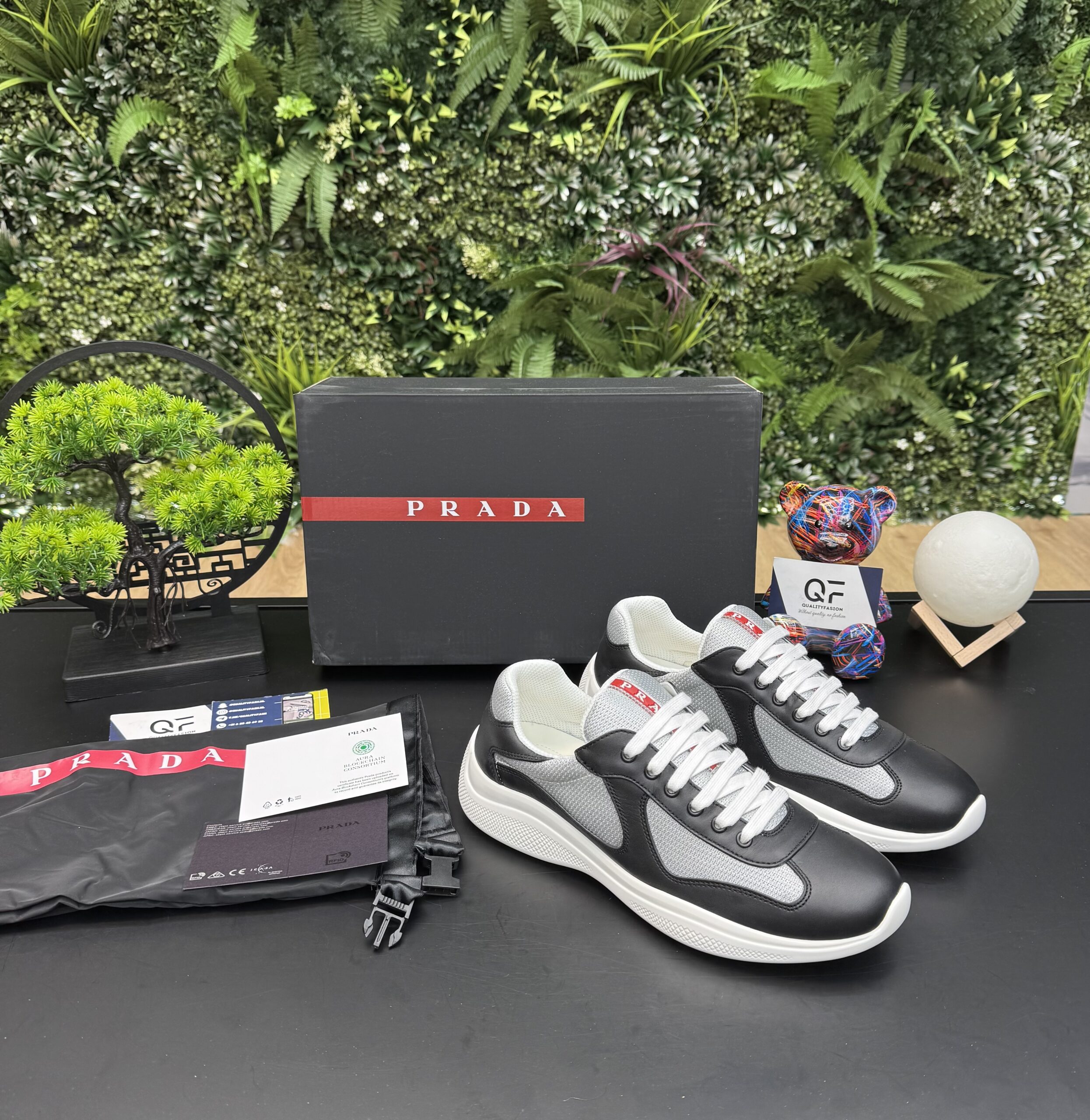 Prada America’s Cup Leather OG Black/Grey - Image 1