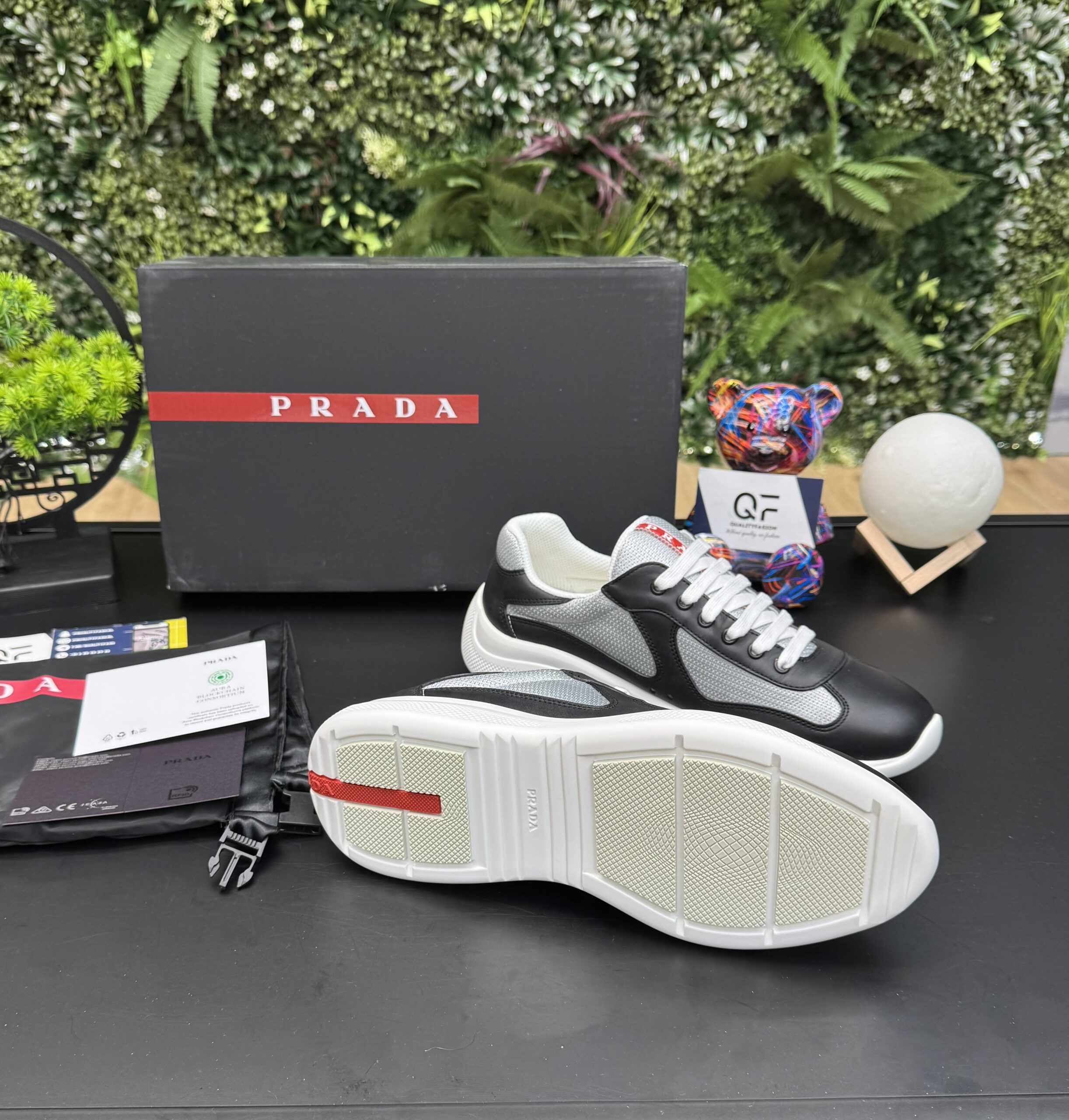 Prada America’s Cup Leather OG Black/Grey - Image 2