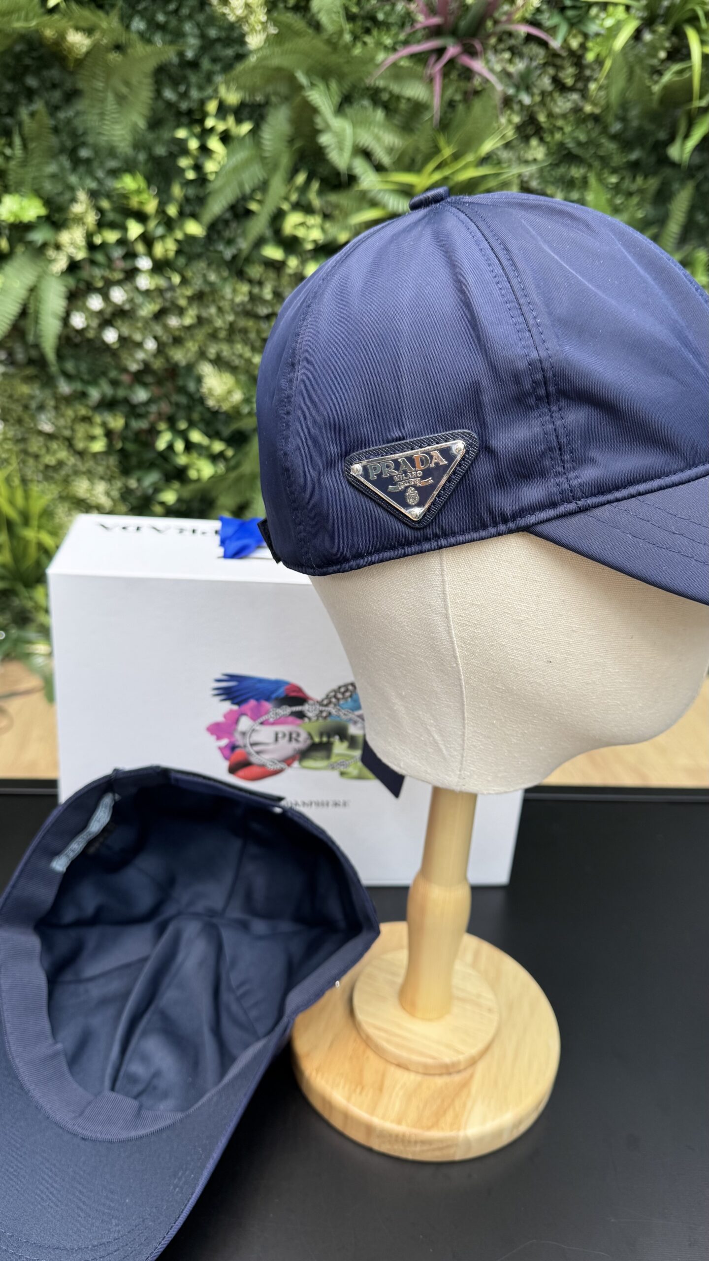 Prada Baseball Cap Navy Blue - Image 3