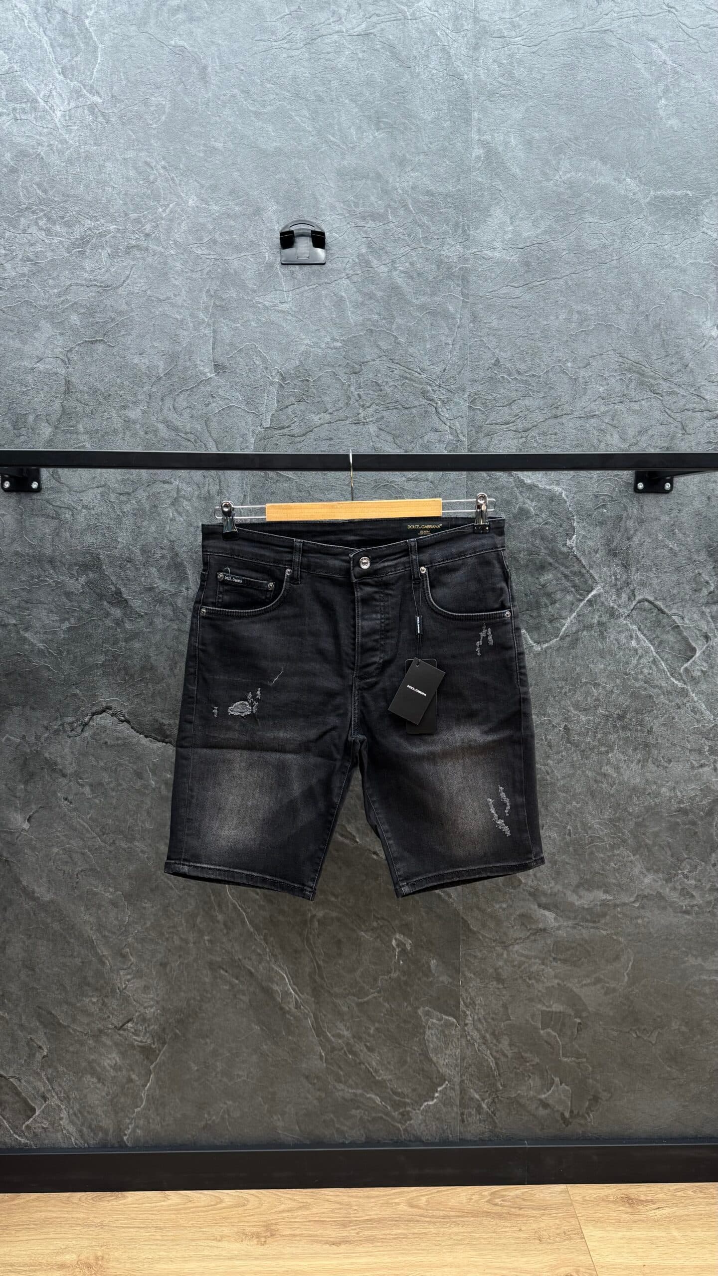 Dolce & Gabbana Short Plate Jeans Black