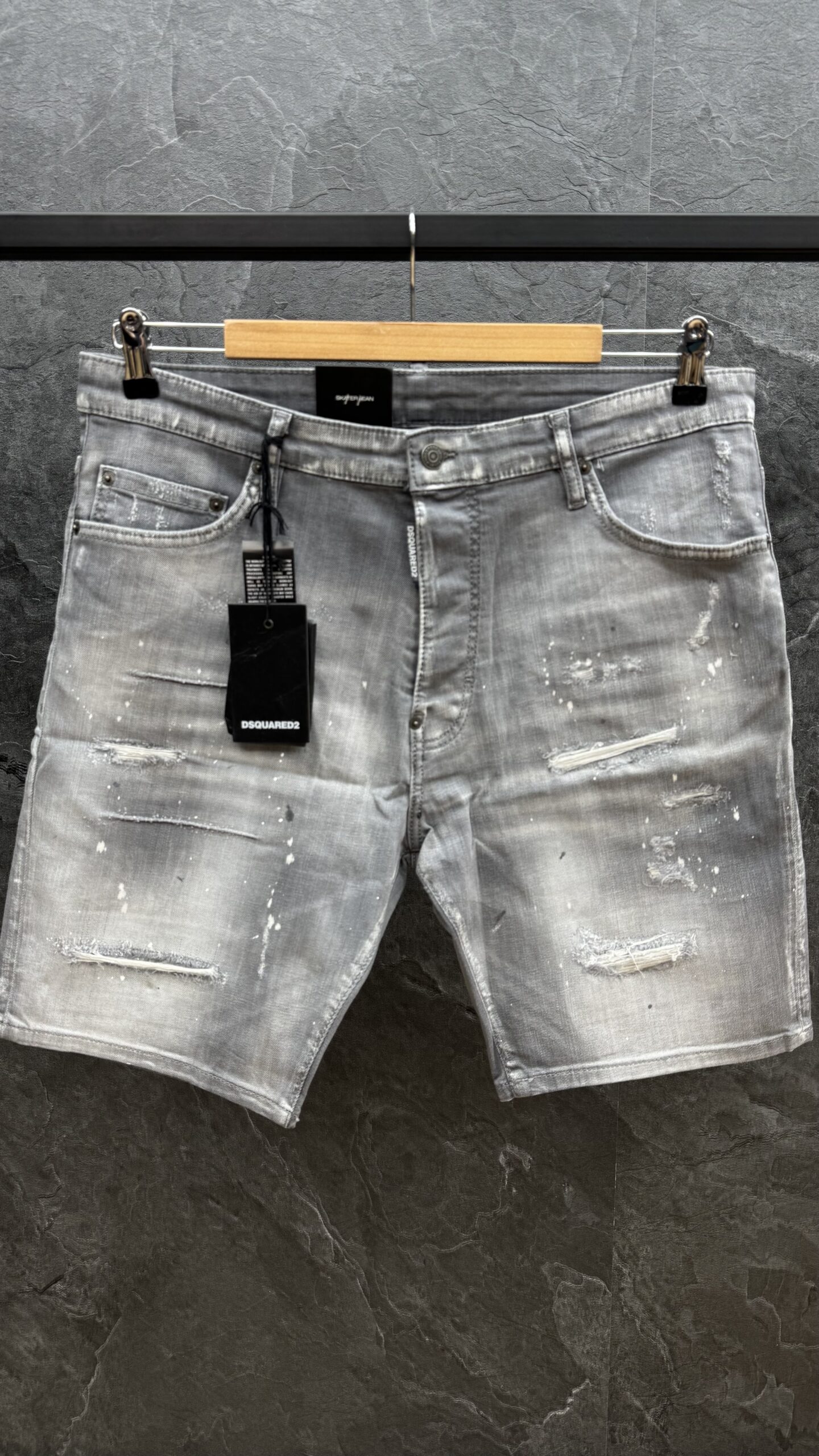Dsquared2 Flower Short Jeans Grey - Image 2