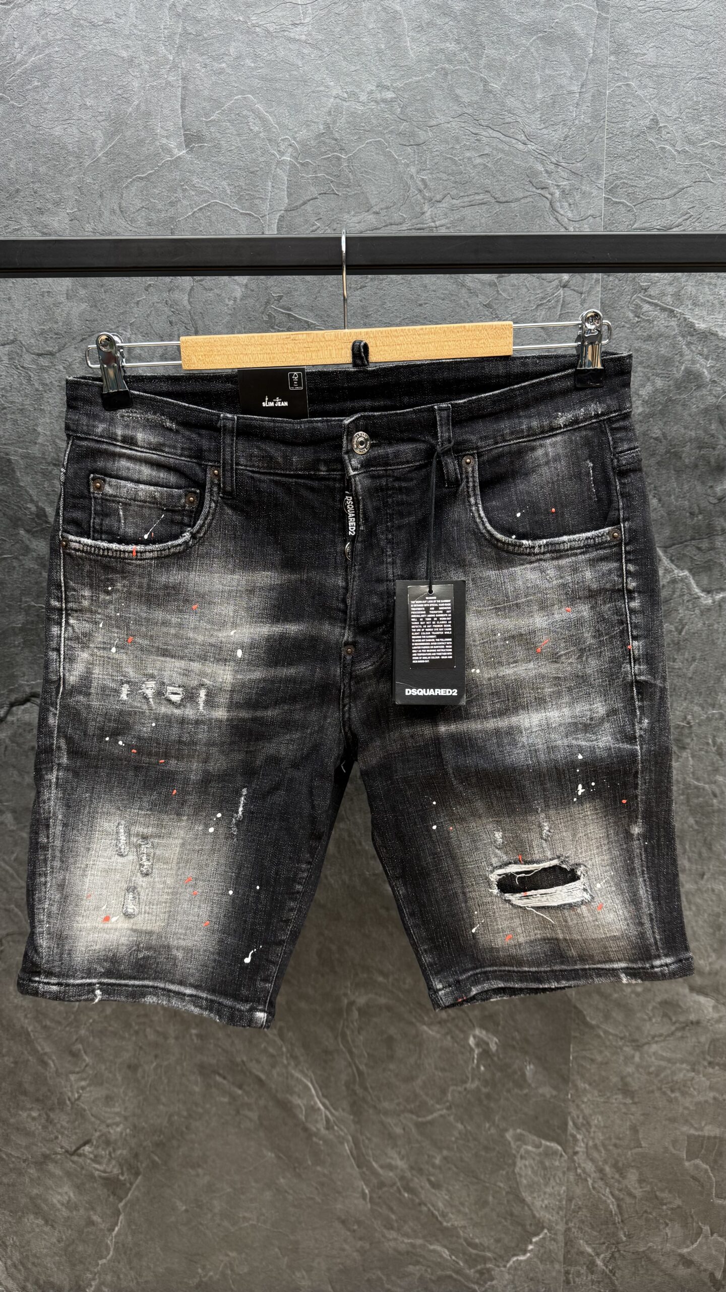 Dsquared2 64 Caten Bros Short Jeans Black - Image 2