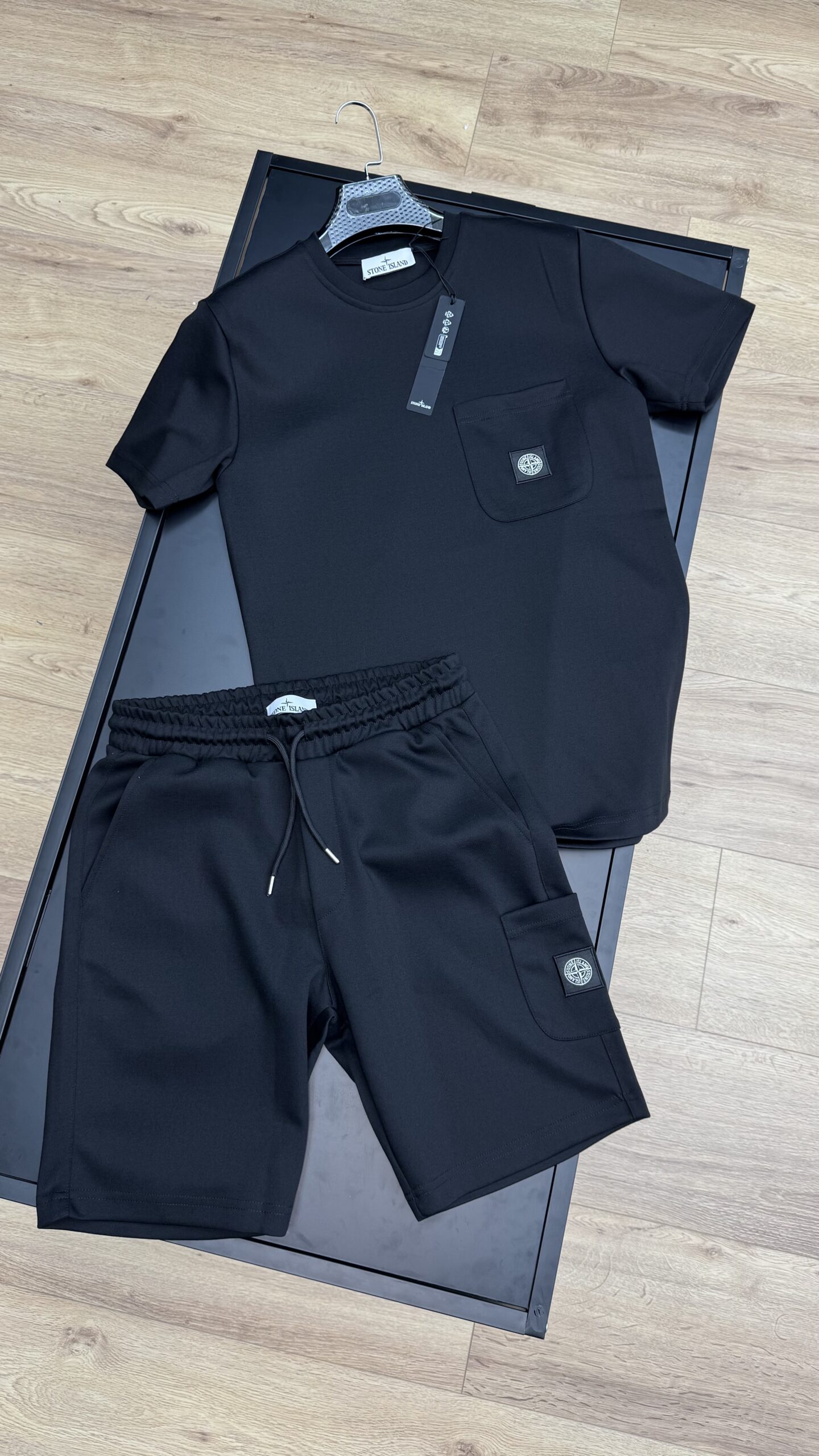Stone Island Basic Logo Summer Set Black - Image 2