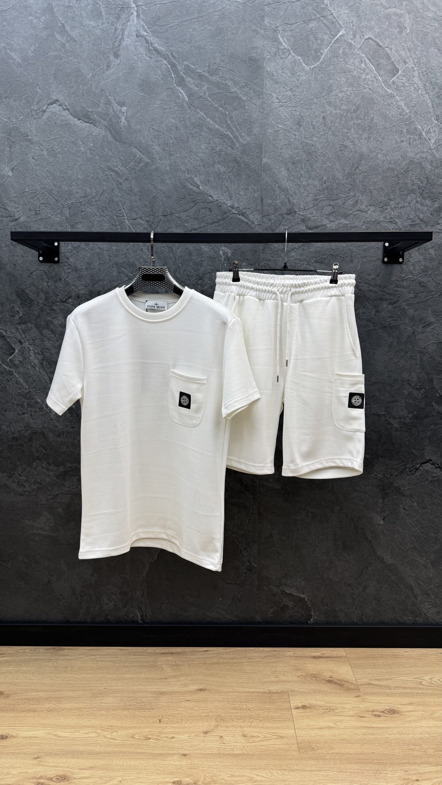 Stone Island Basic Logo Summer Set White - Image 1