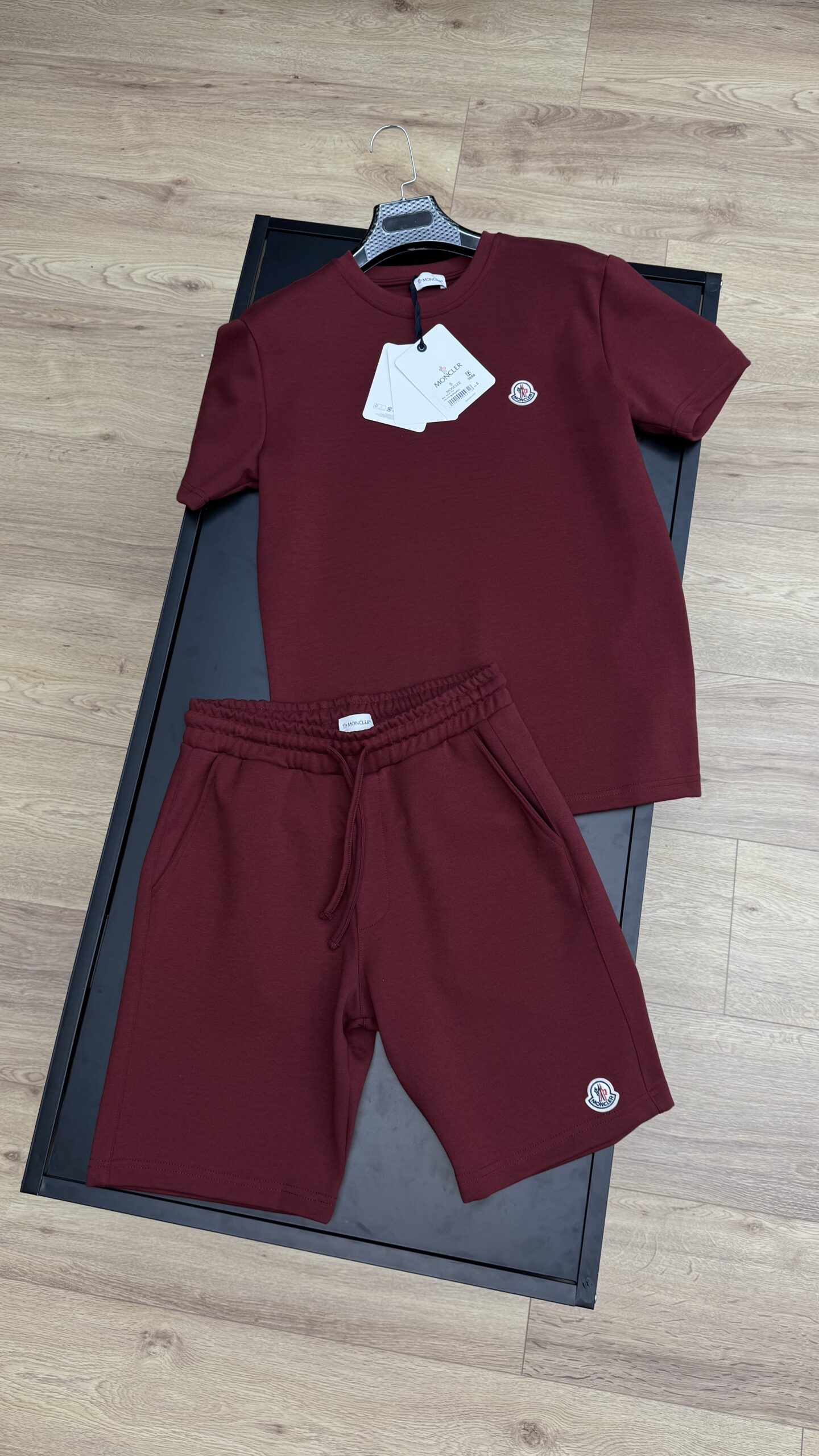 Moncler Logo Summer Set Bordeaux - Image 2