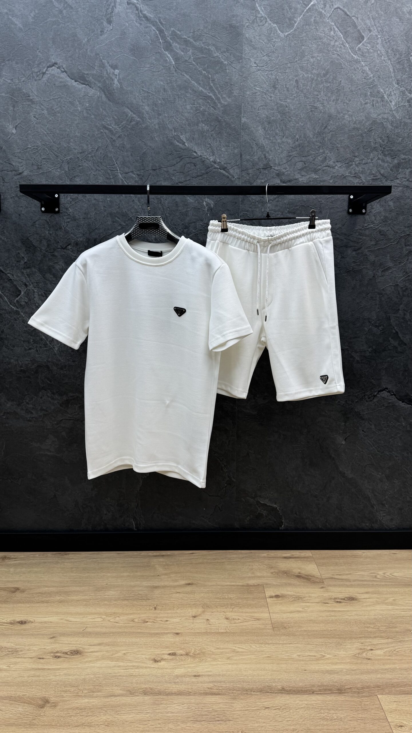 Prada Triangle Logo Summer Set White - Image 1