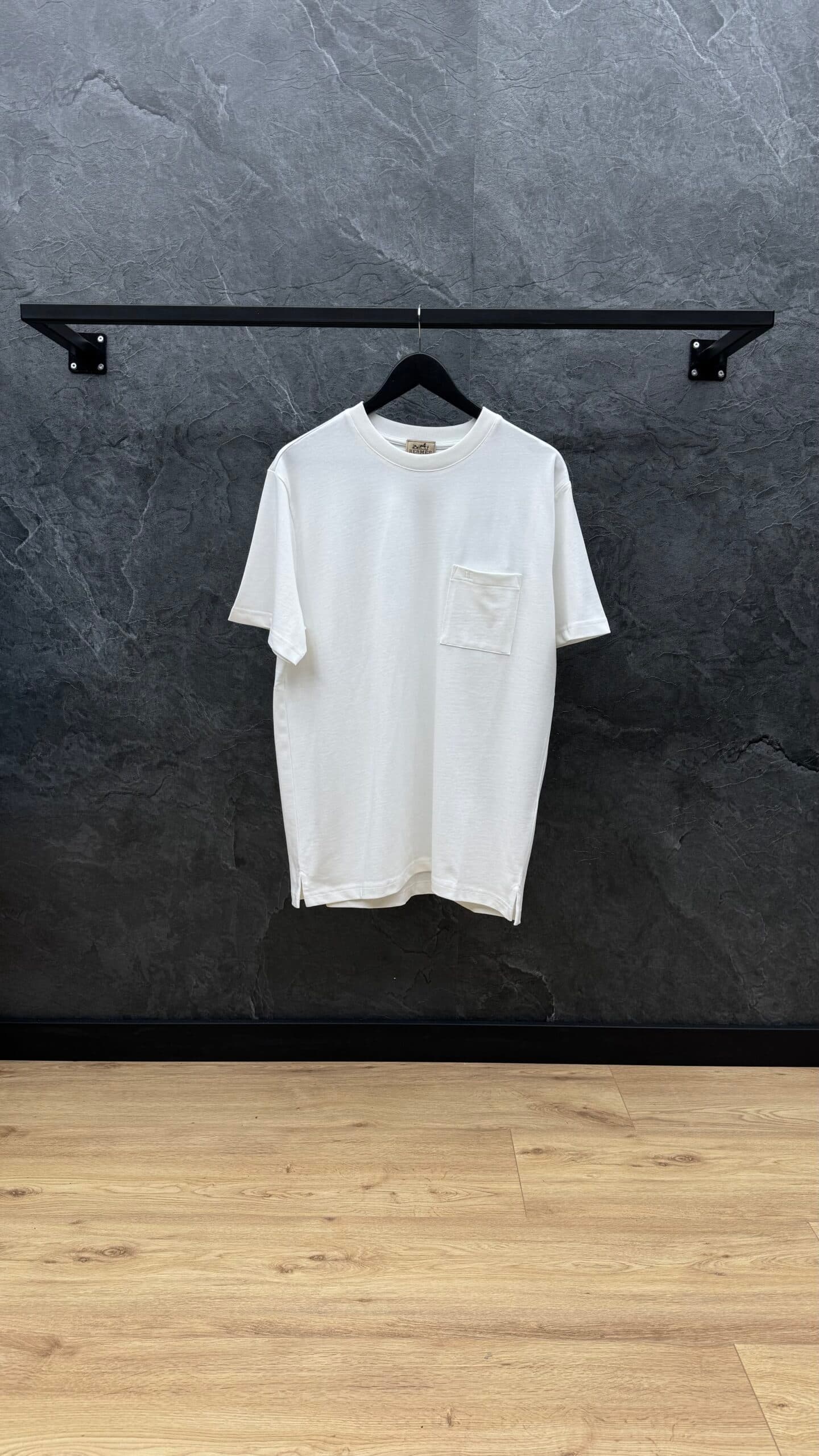 Hermes H Logo Pocket T Shirt White