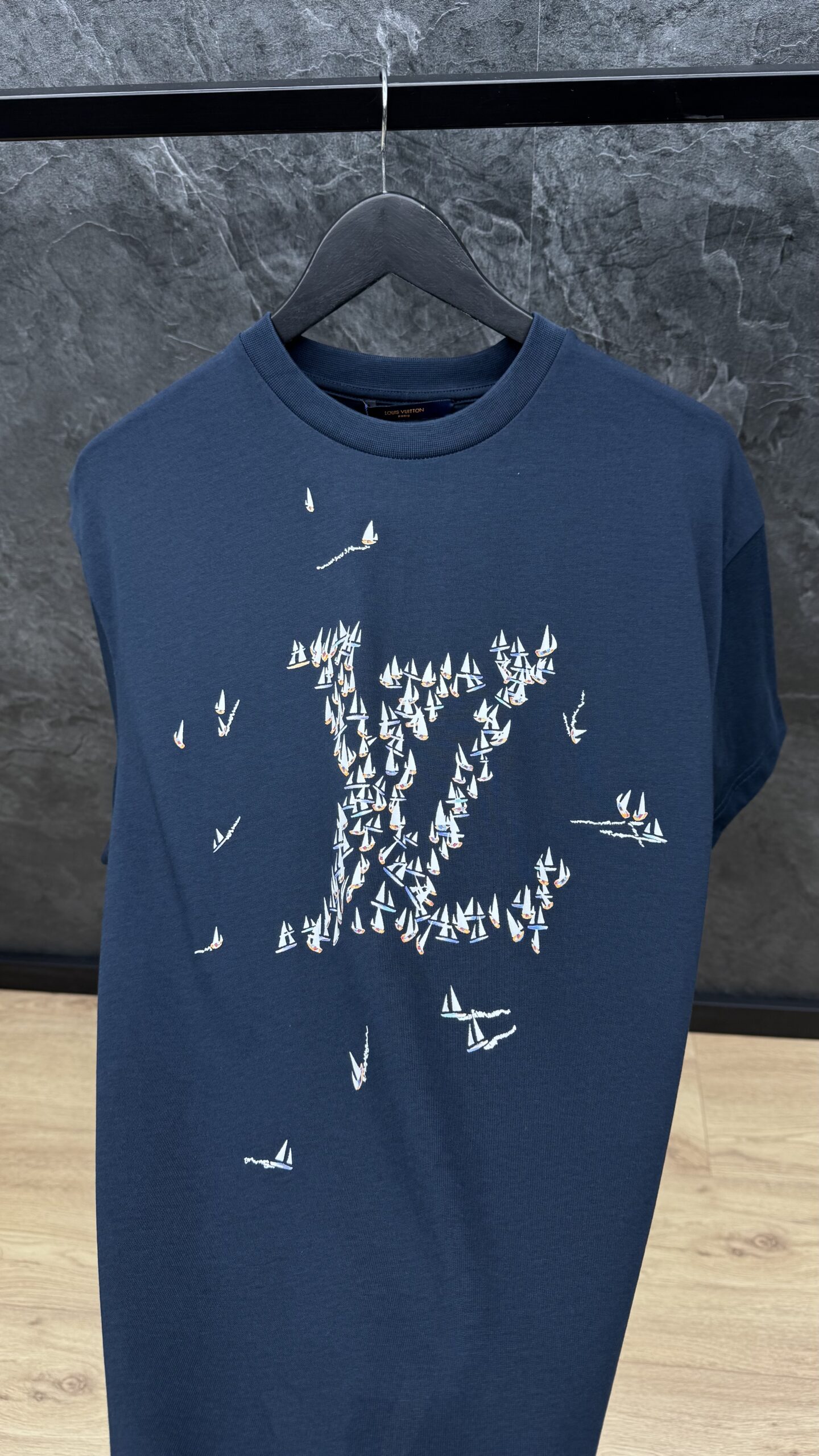 Louis Vuitton Abstract Bird Monogram T Shirt Navy Blue - Image 2
