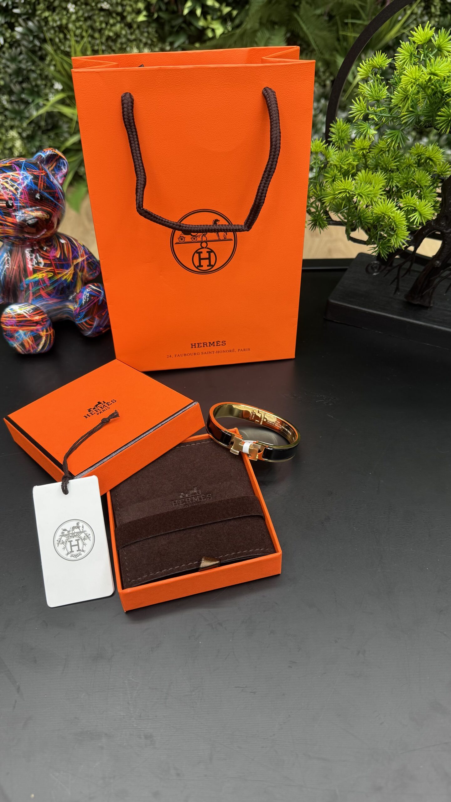 Hermes Clic H Bracelet Gold Black - Image 1