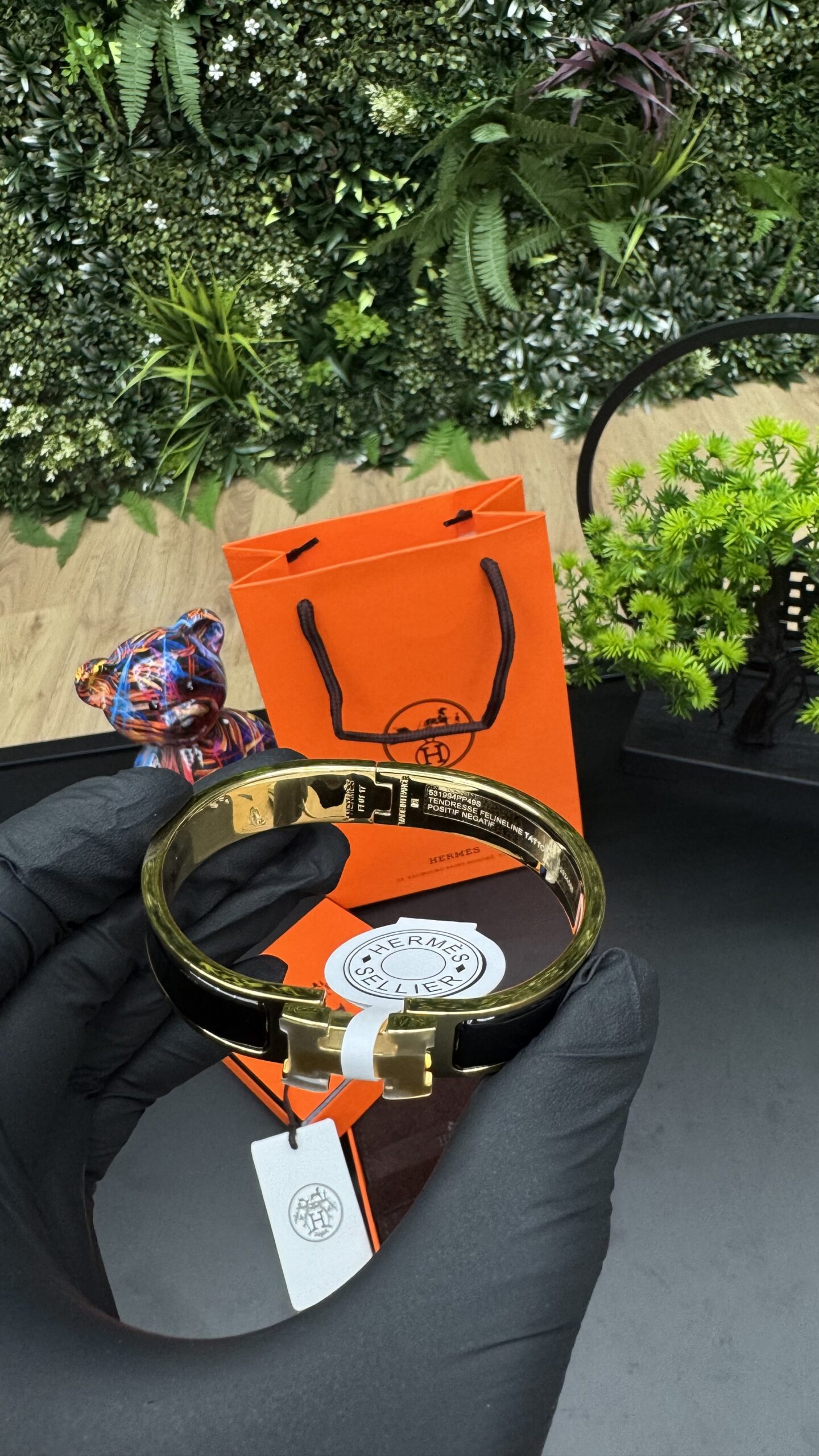 Hermes Clic H Bracelet Gold Black - Image 2