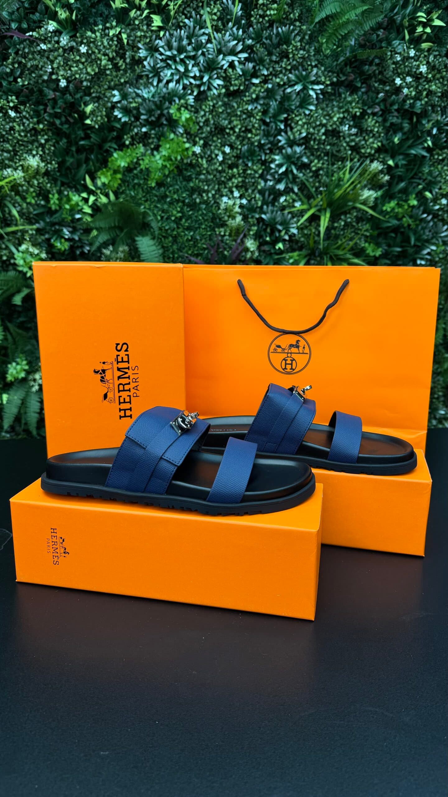 Hermes Jackson Sandal Navy Blue