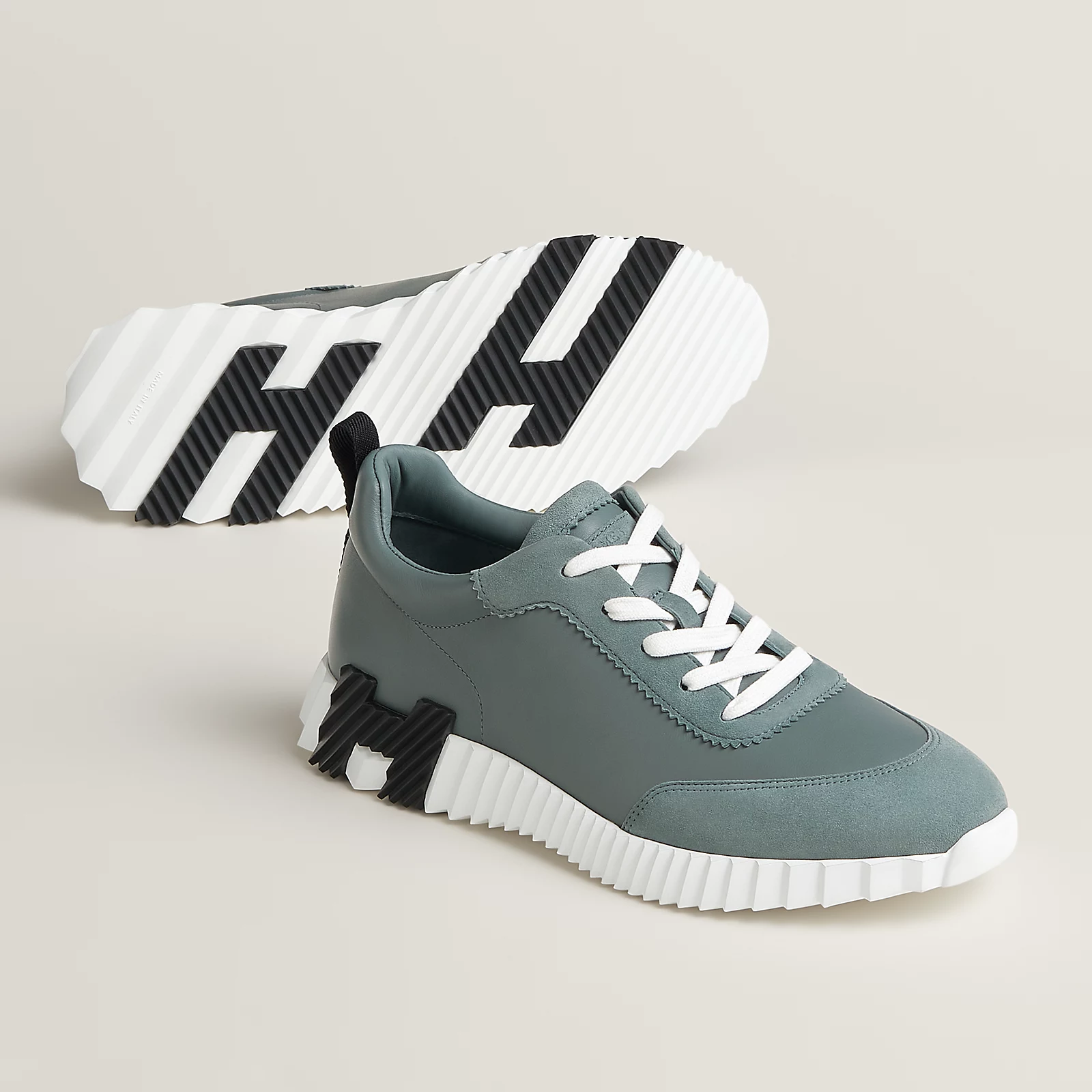 Hermes Bouncing Sneakers Turquoise Black H - Image 2