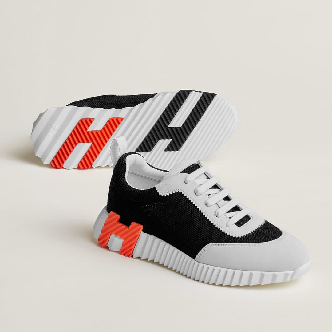 Hermes Bouncing Sneakers Black Orange H