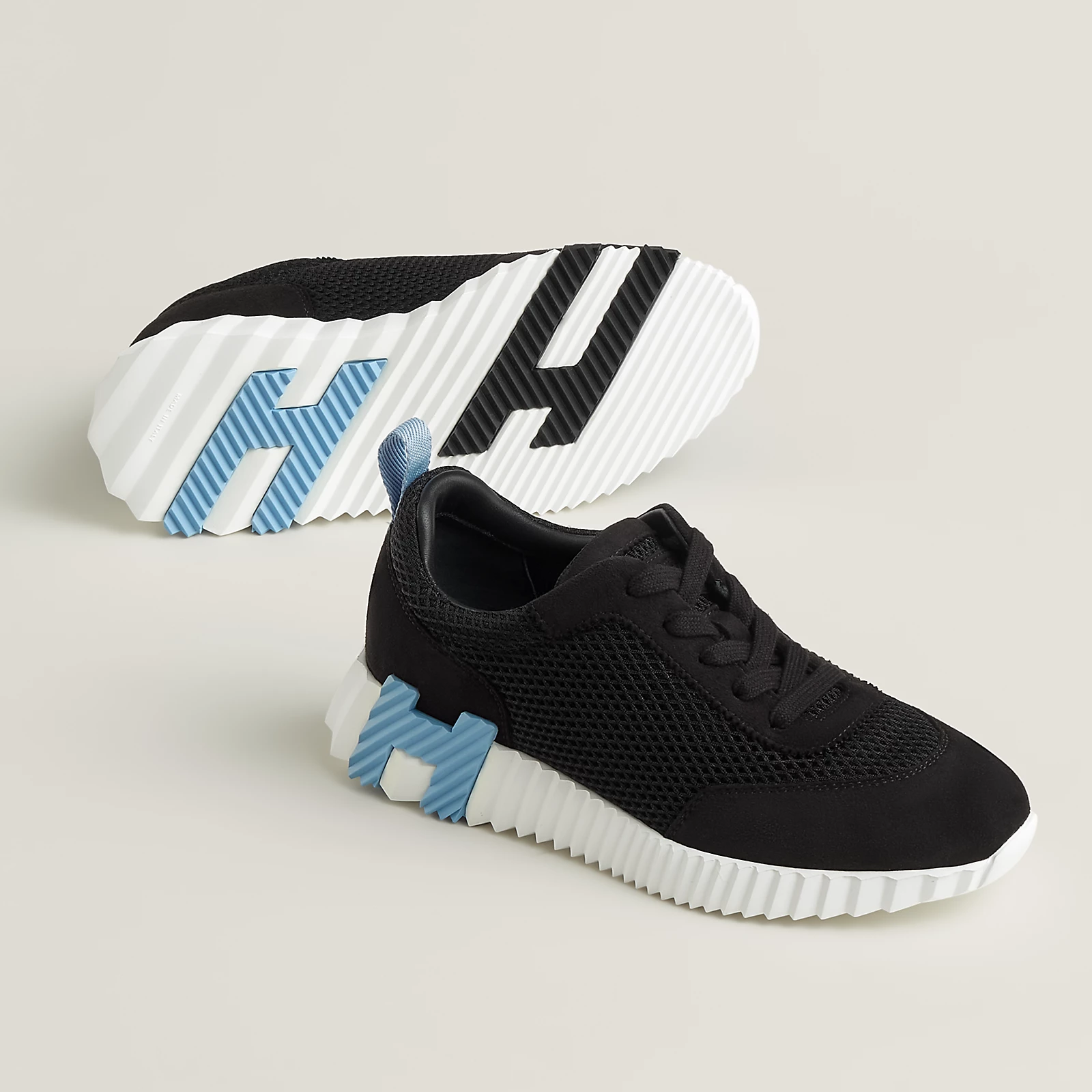 Hermes Bouncing Sneakers Black Blue H - Image 1