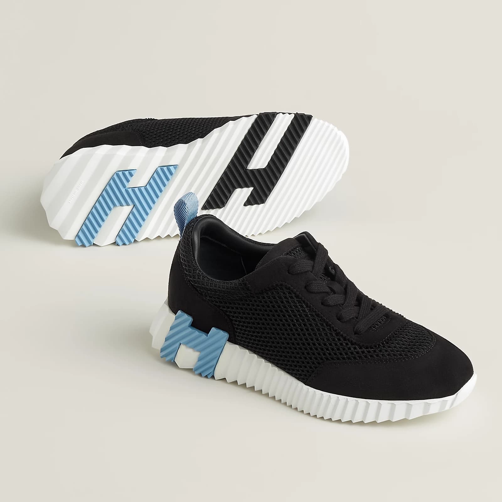 Hermes Bouncing Sneakers Black Blue H