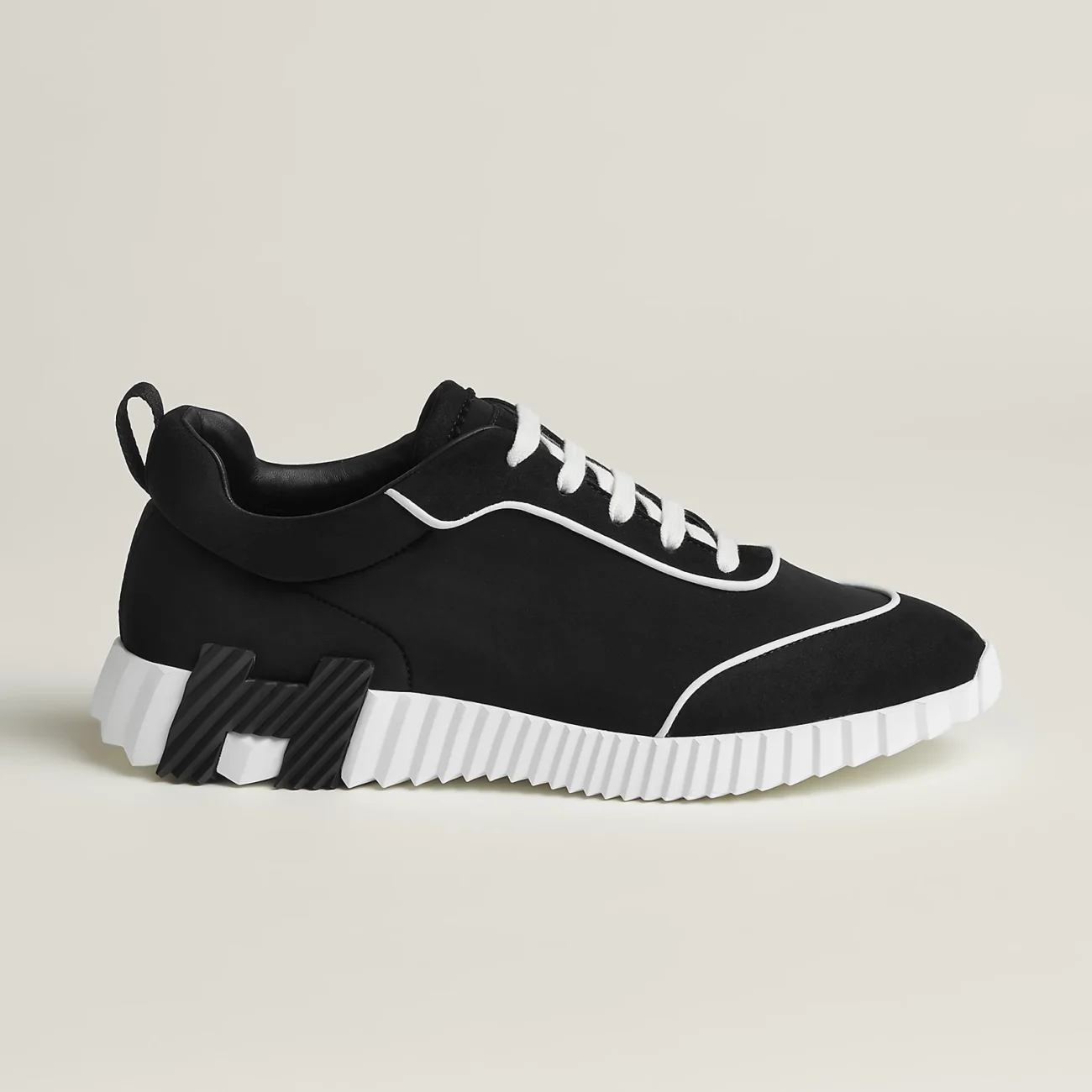Hermes Bouncing Sneakers Black White Stripes - Image 2