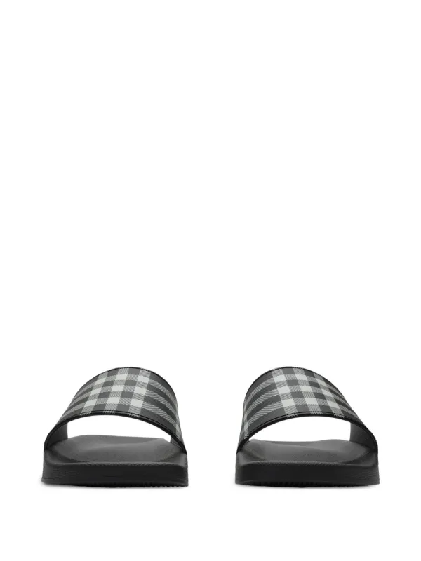 Burberry Checkered Vintage Slides Black White - Image 3