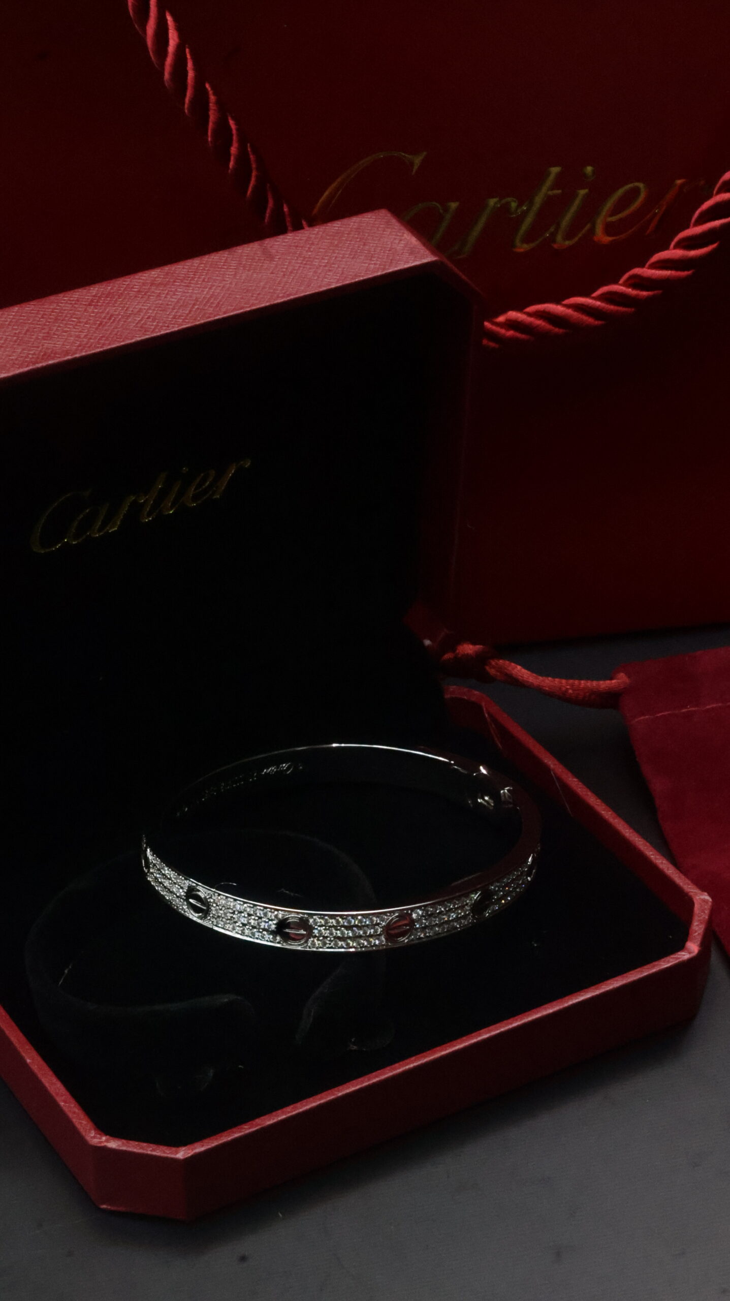 Cartier Love bracelet Silver Moissanite ( Diamond Tester ) - Image 1