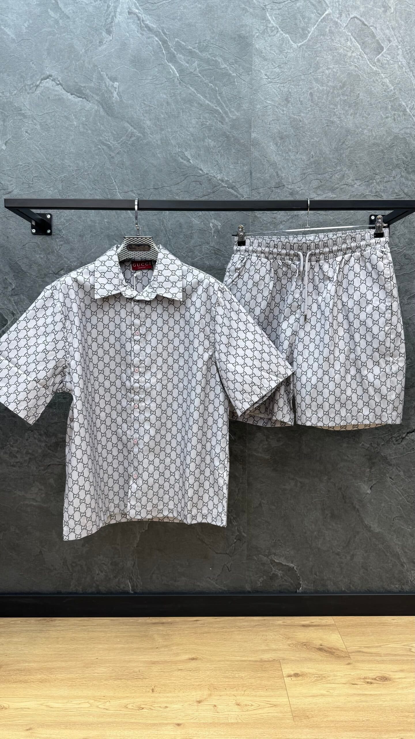Gucci GG Jaqcuard Blouse Set Grey
