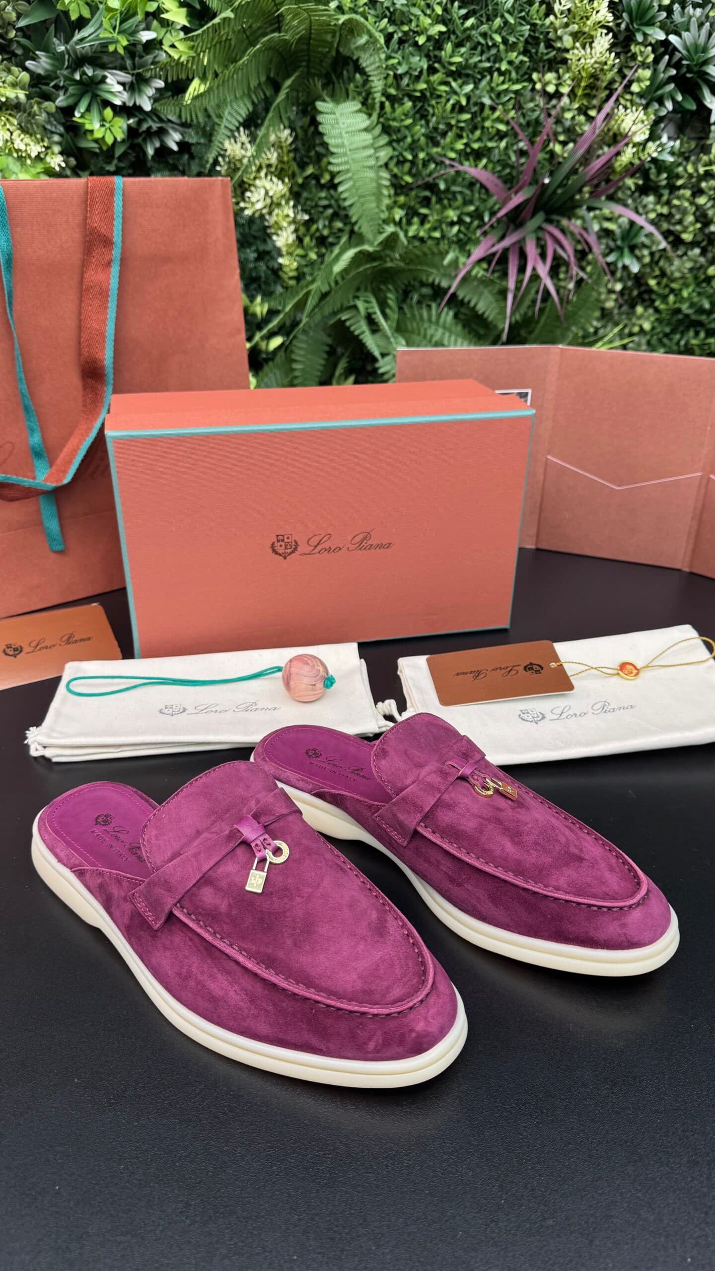 Loro Piana Summer charm walk flats Bordeaux