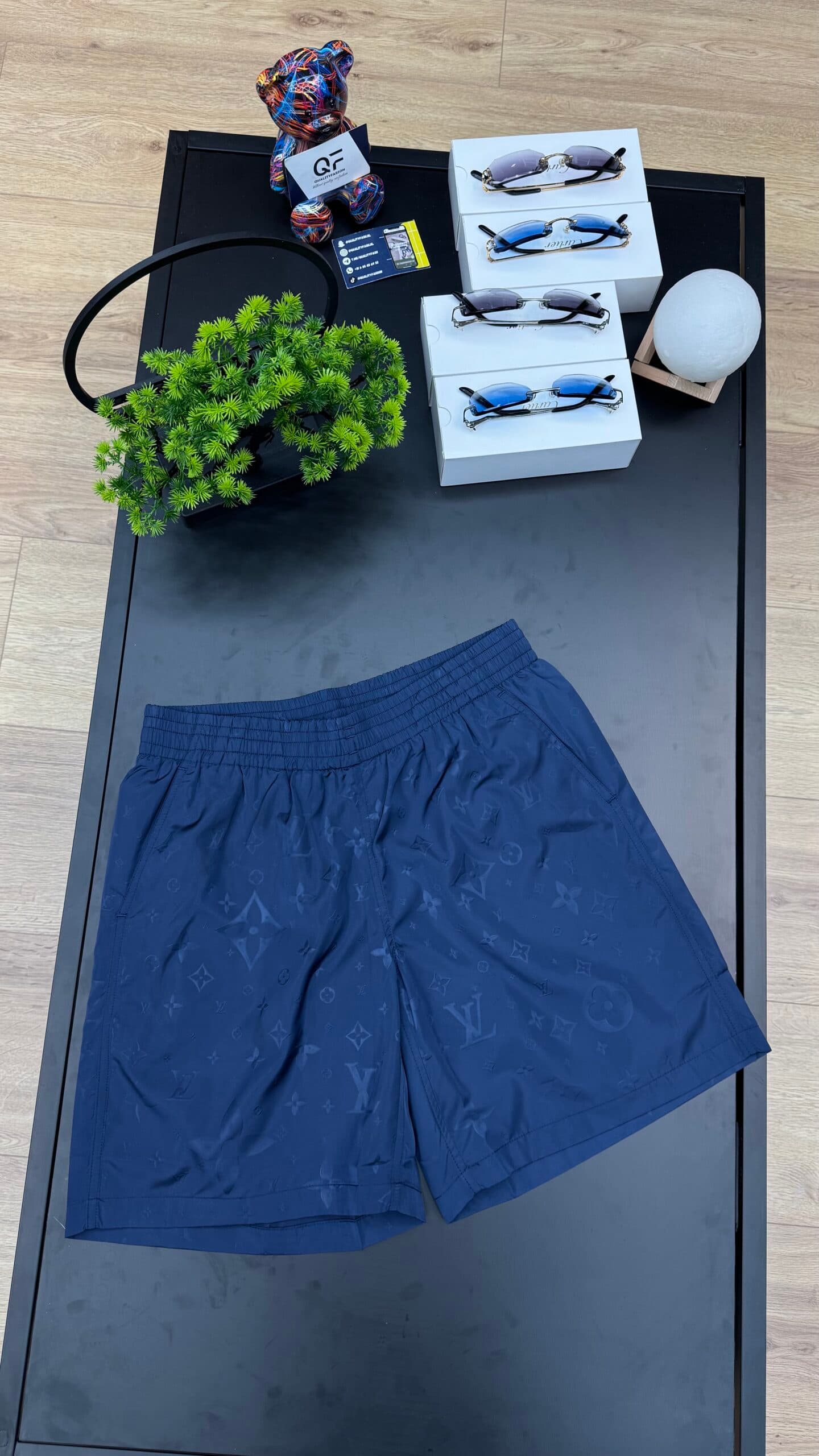Louis Vuitton 3D Monogram Swim Shorts Navy Blue