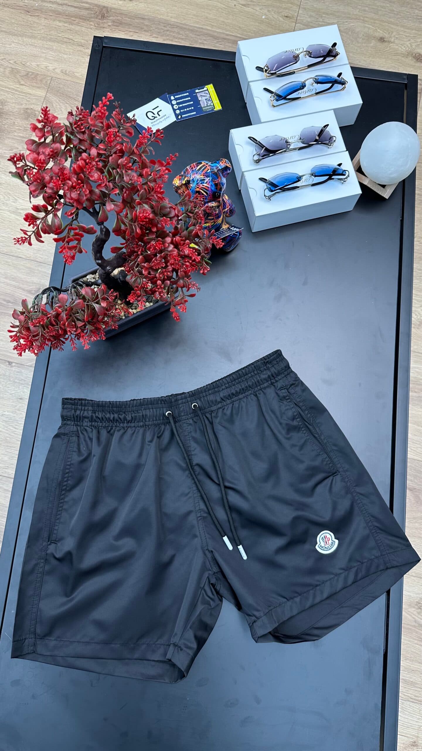 Moncler Basic Logo Swim Short Black