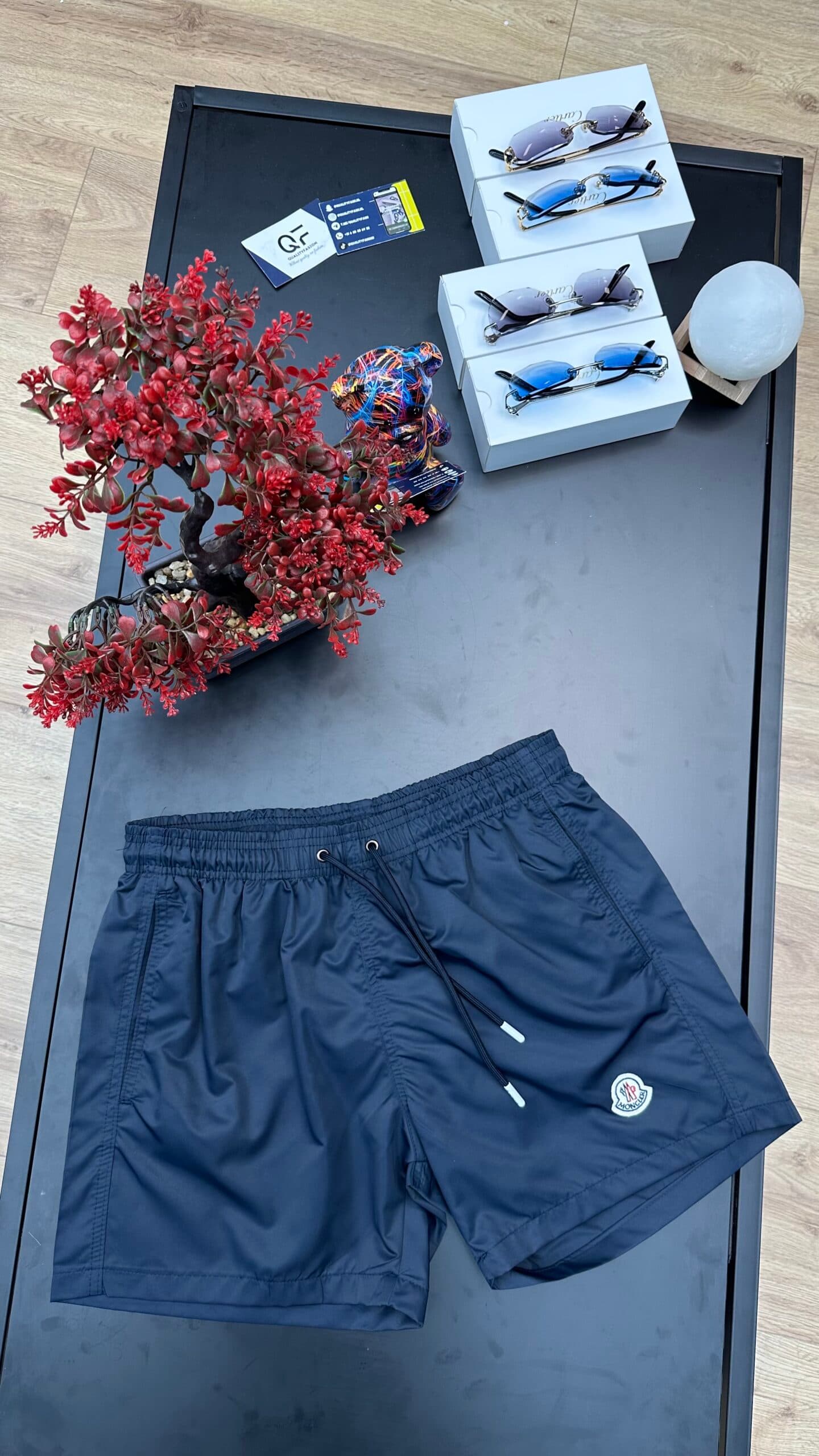 Moncler Basic Logo Swim Short Navy Blue