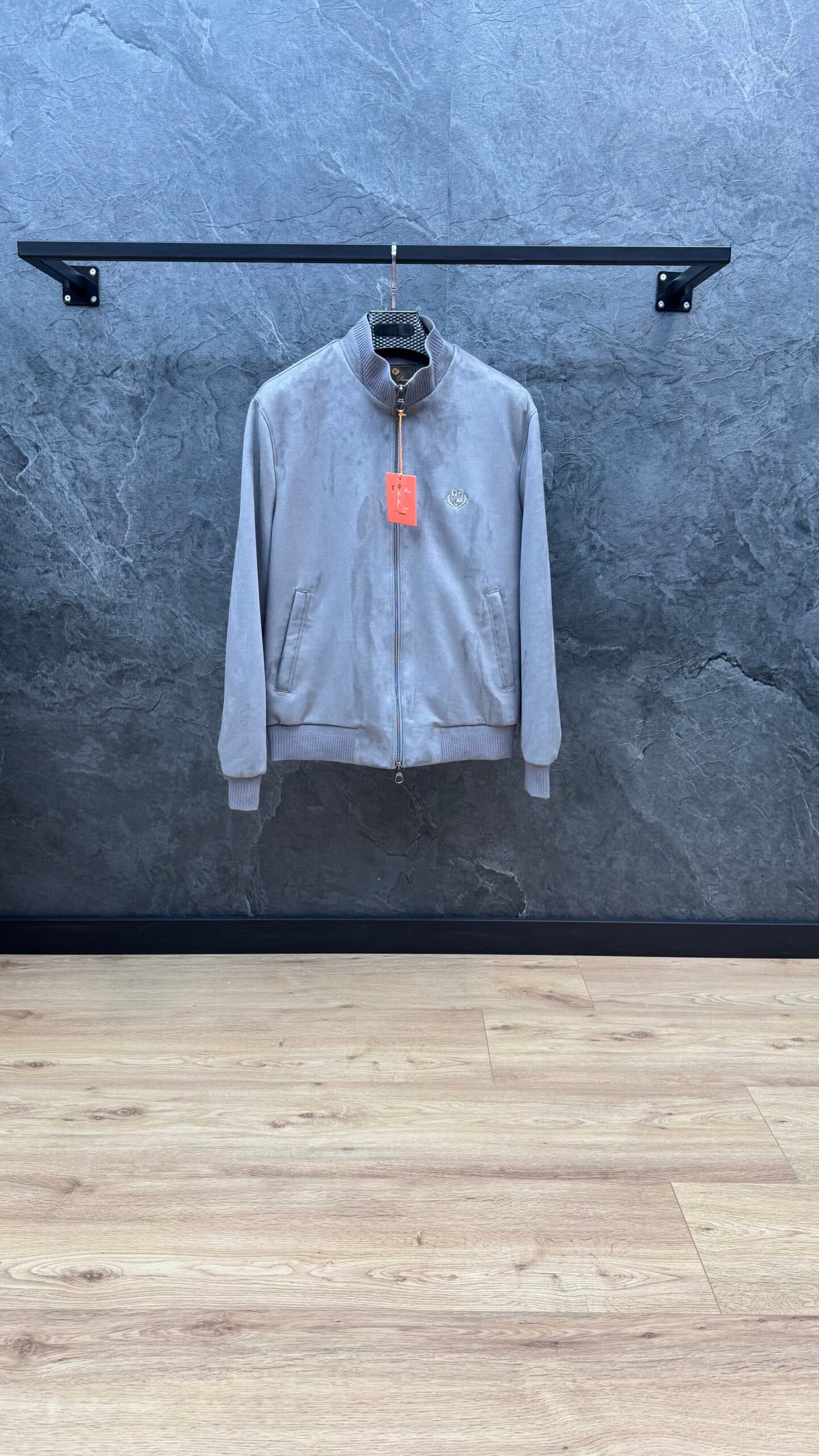 Loro Piana Suède Bomber Jacket Grey